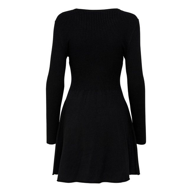 Mini skater dress with long sleeves, black, Only Petite | La Redoute
