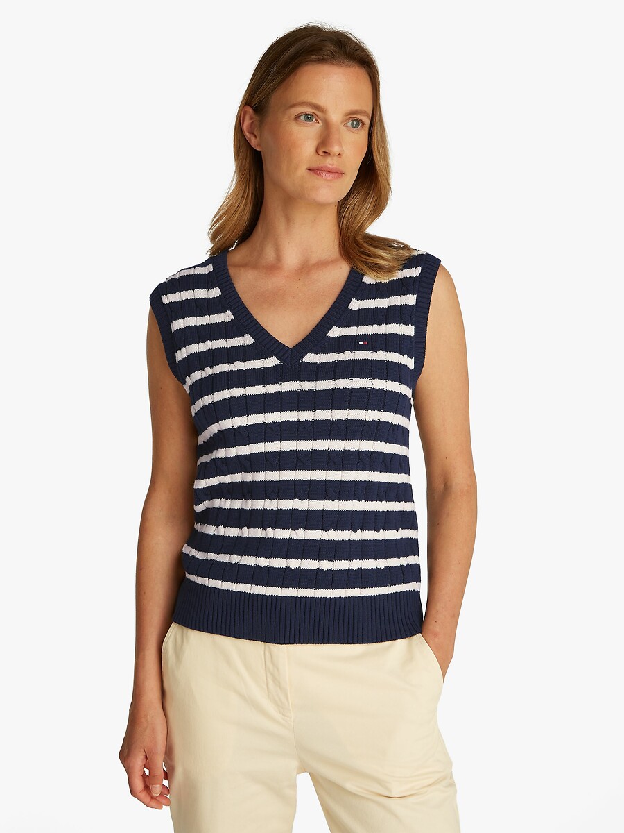 Pull senza maniche con scollo a V, TOMMY HILFIGER