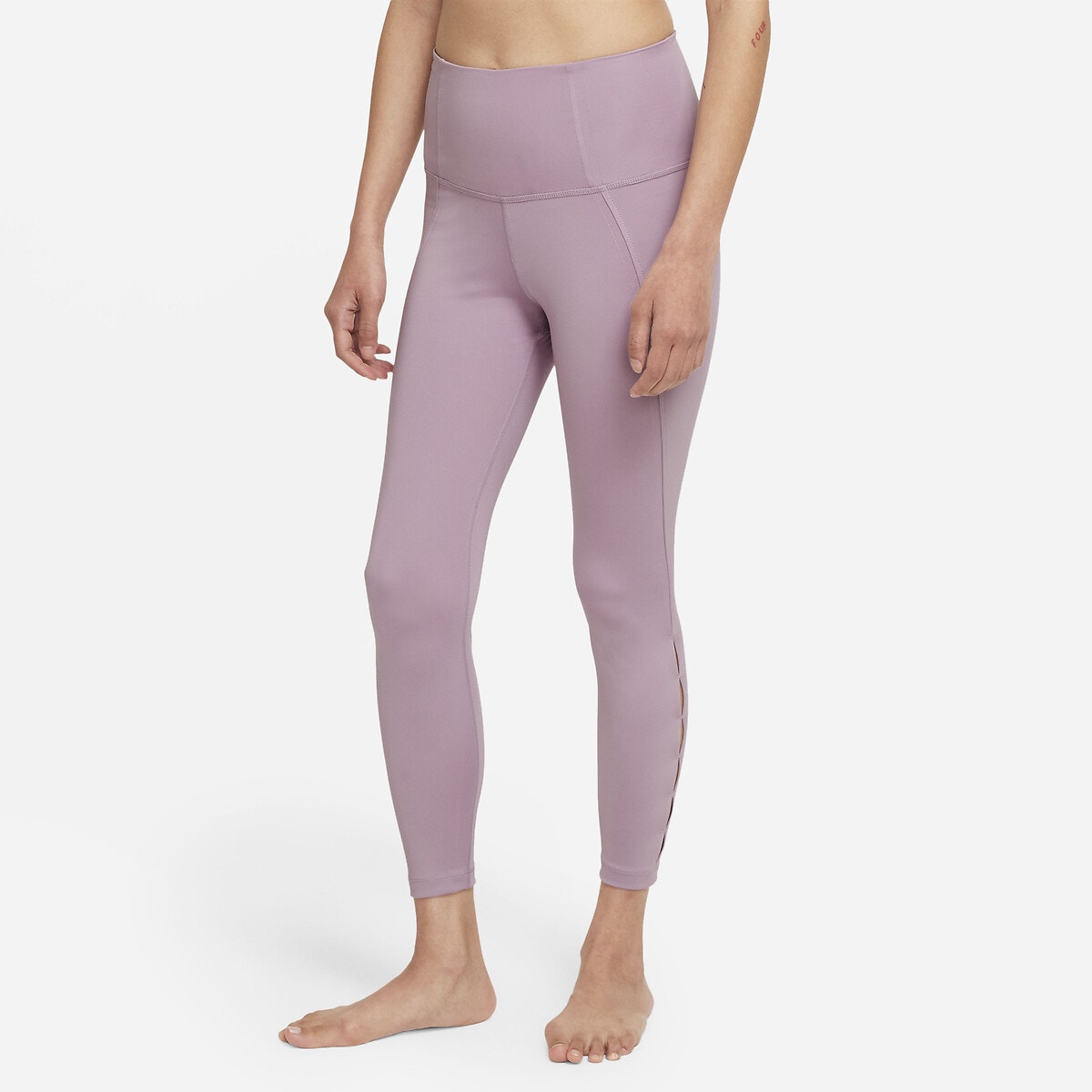 Legging de yoga 7 8 taille haute ajour bas rose p le Nike La