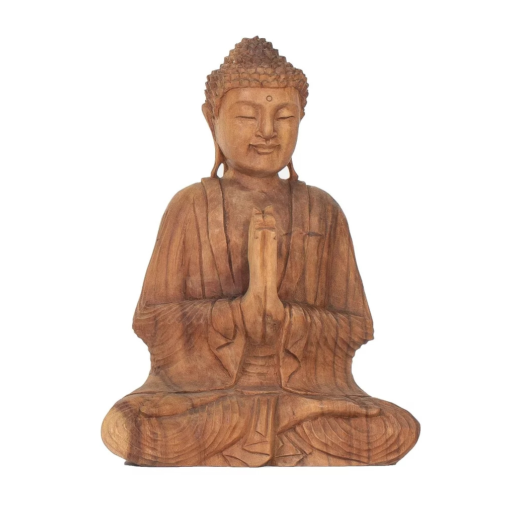 Bouddha Prieur en bois de suar, HYDILE
