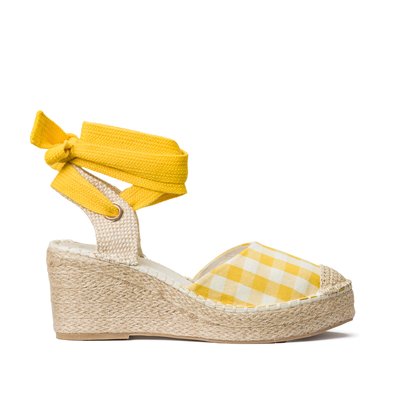 Wide Fit Espadrilles in Gingham Print LA REDOUTE COLLECTIONS PLUS