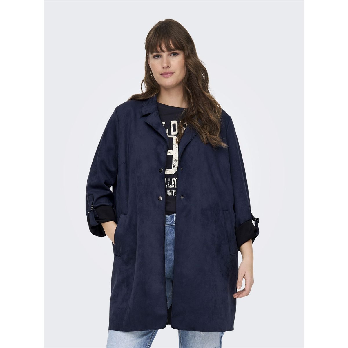 Manteau long daim discount femme