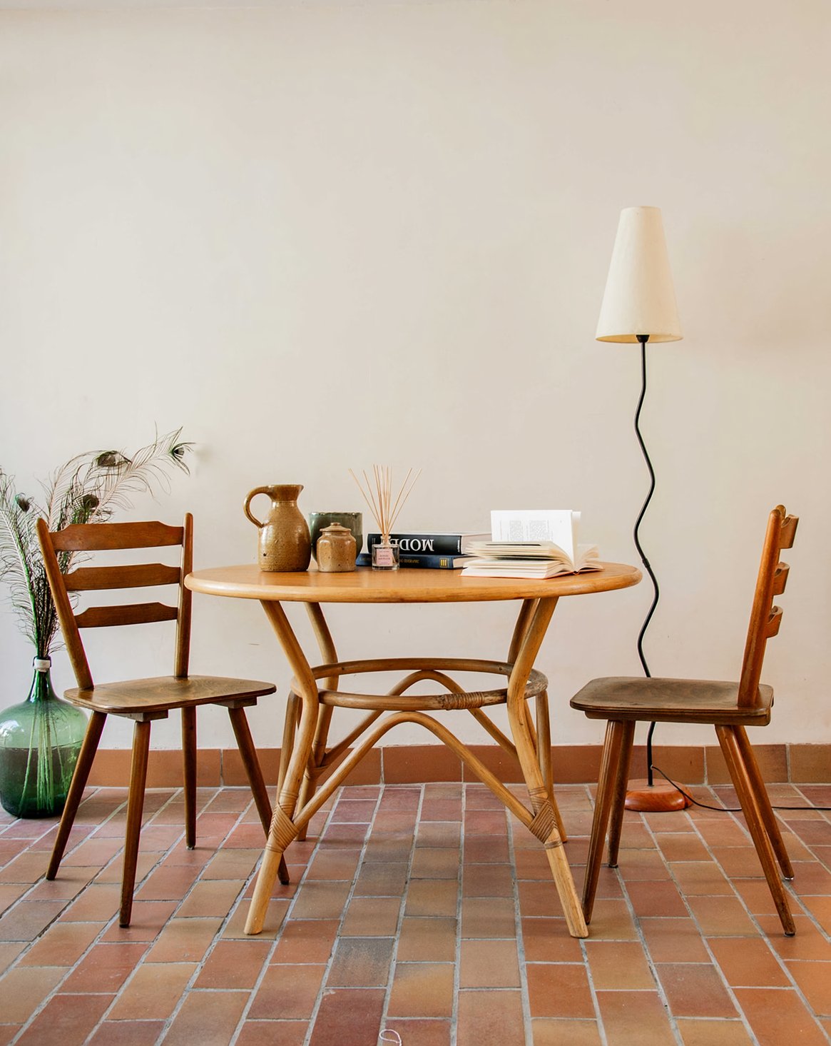 Table à manger en rotin Nadine N°152 - Bon état, DEBONGOUT