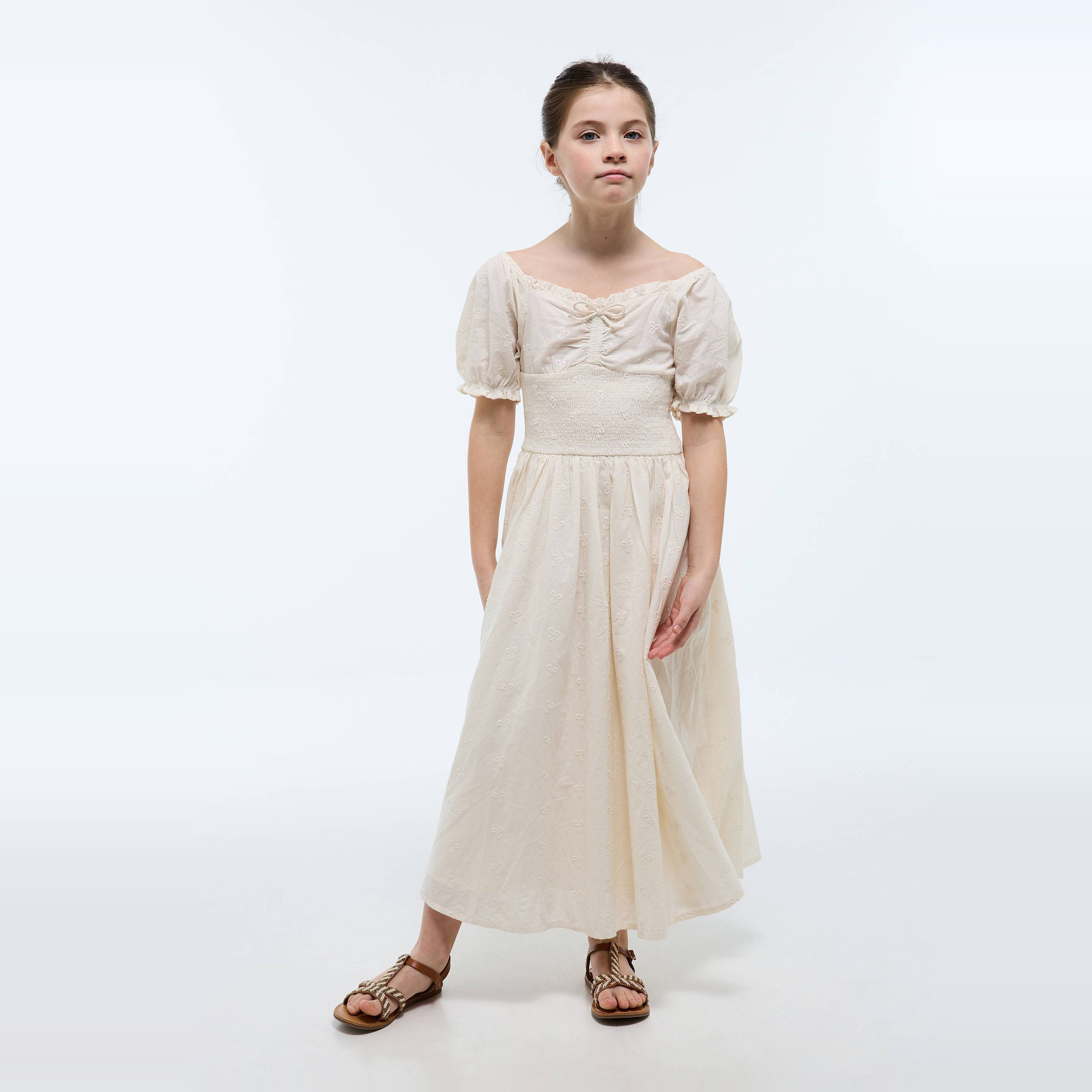 Robe manches courtes brodée, MONOPRIX