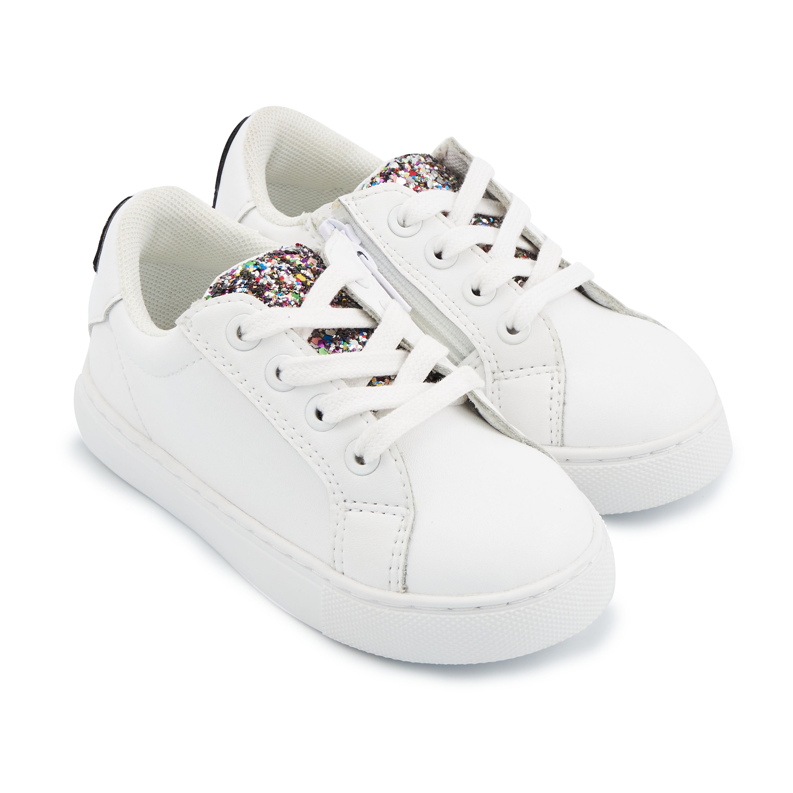 Baskets Enfant En Cuir Mini Simone Glitter Tongue, BONS BAISERS