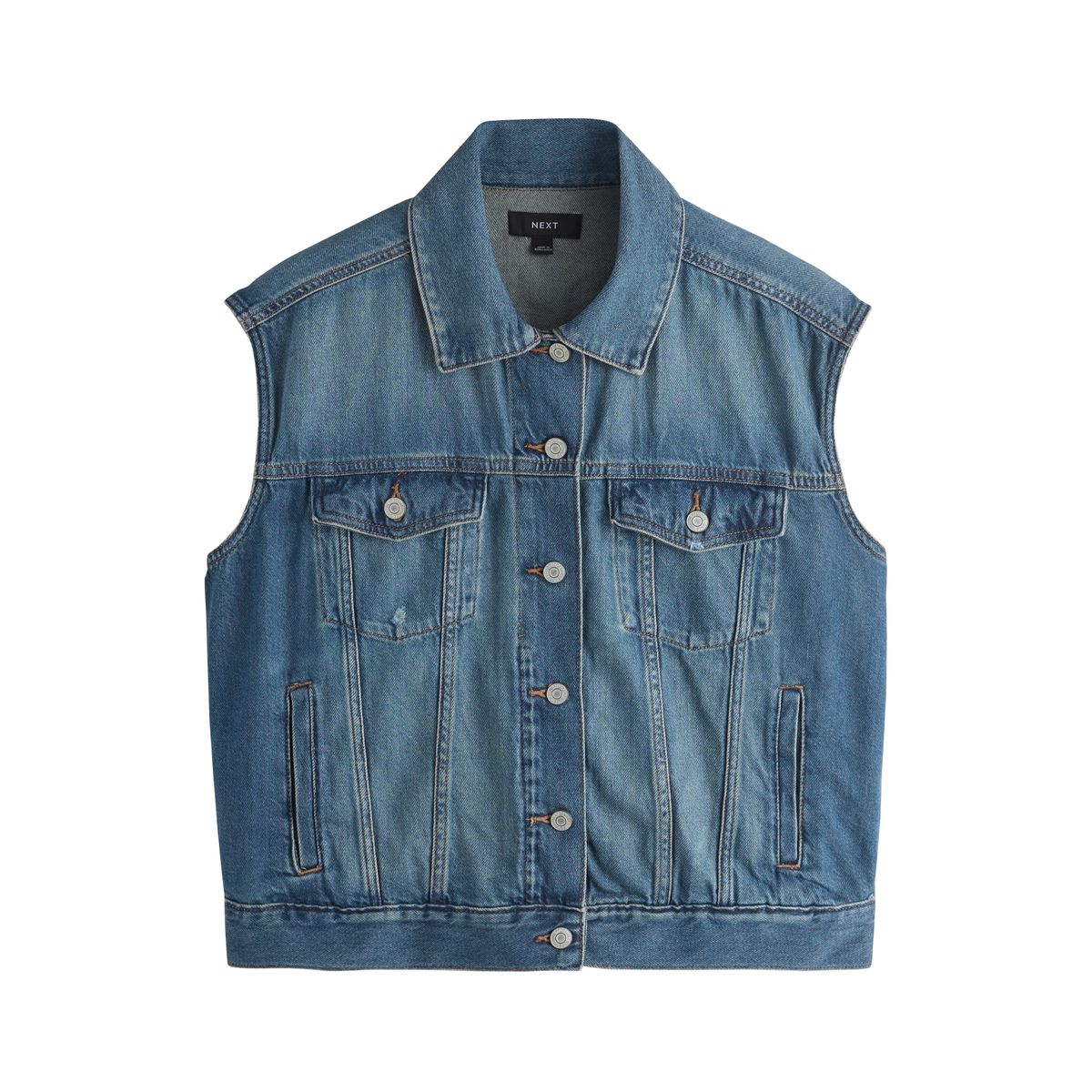 Veste en denim sans manches décontractée, NEXT
