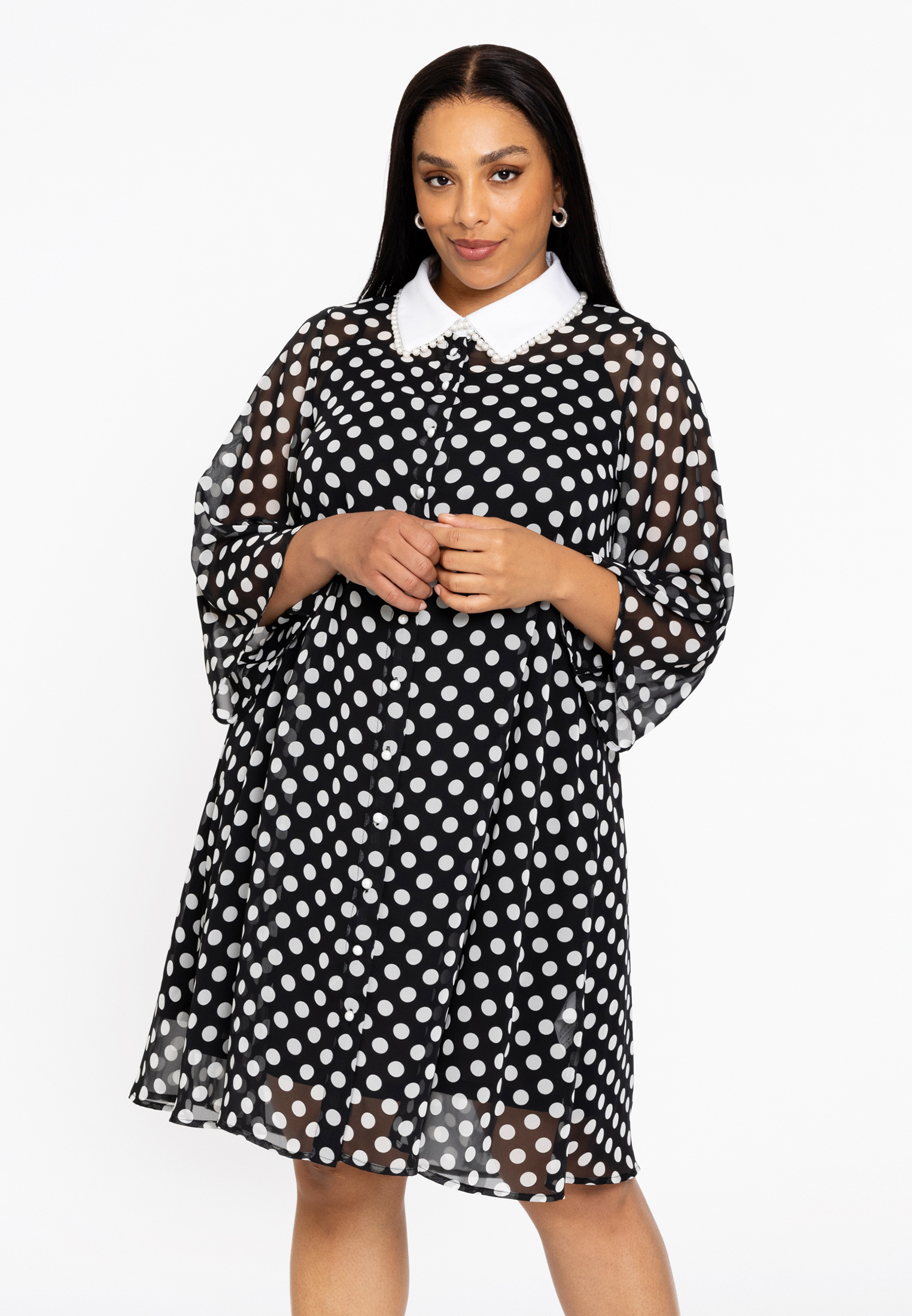 Robe avec imprimé à pois, YOEK