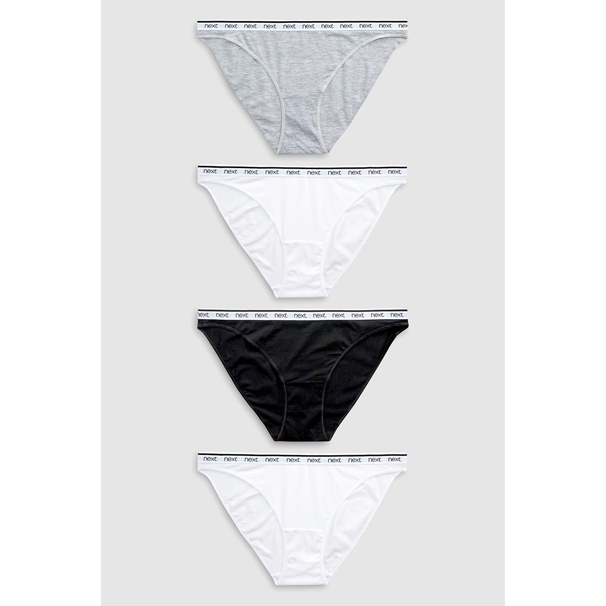Slips coupe échancrée logo, lot de 4, NEXT