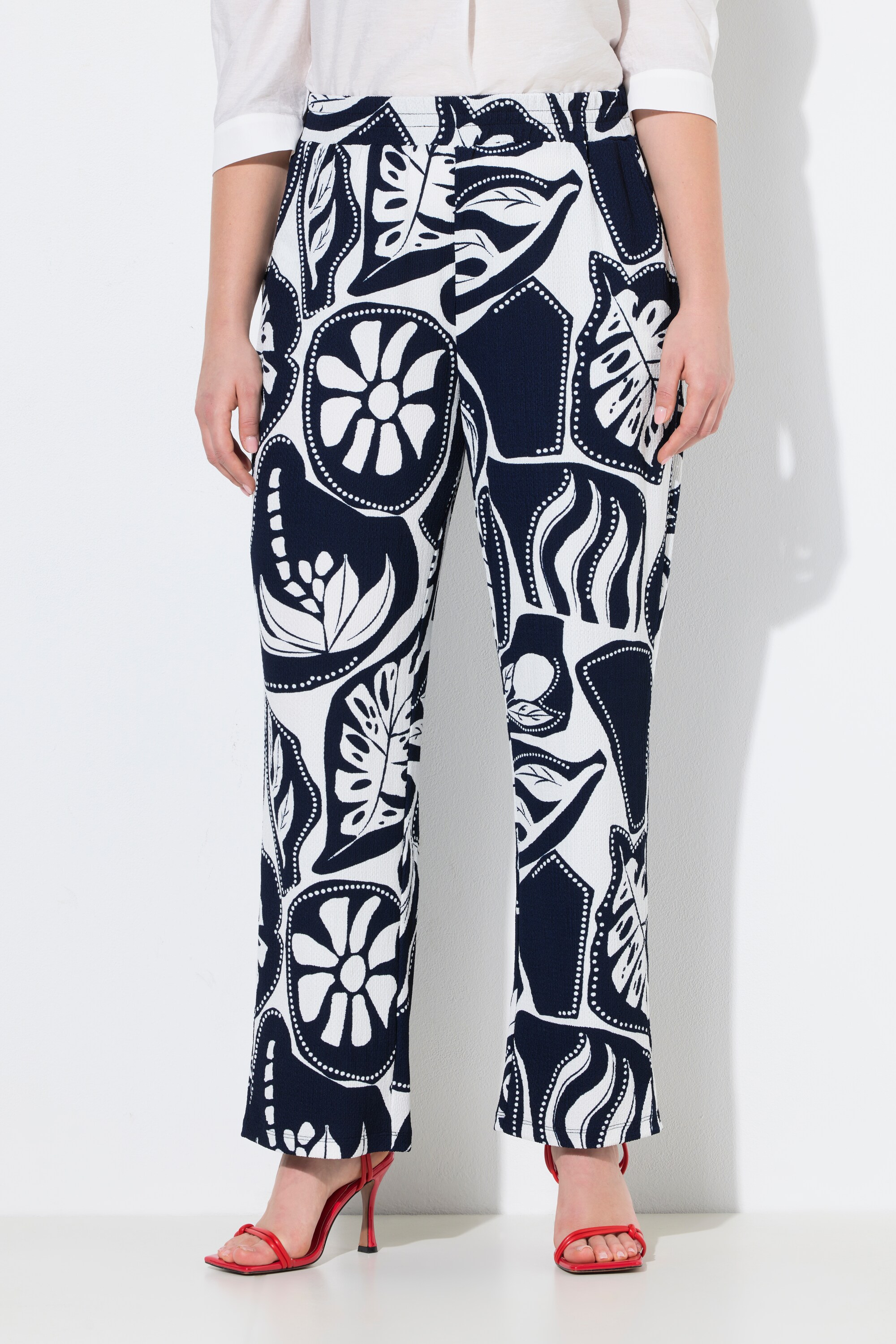 Pantalon Rose, motif feuilles, ULLA POPKEN