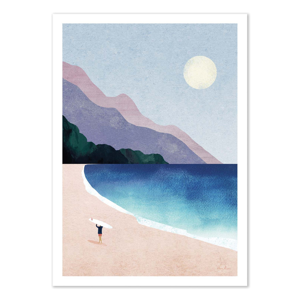 Affiche d'art - Surf Beach - Henry Rivers, WALL EDITIONS