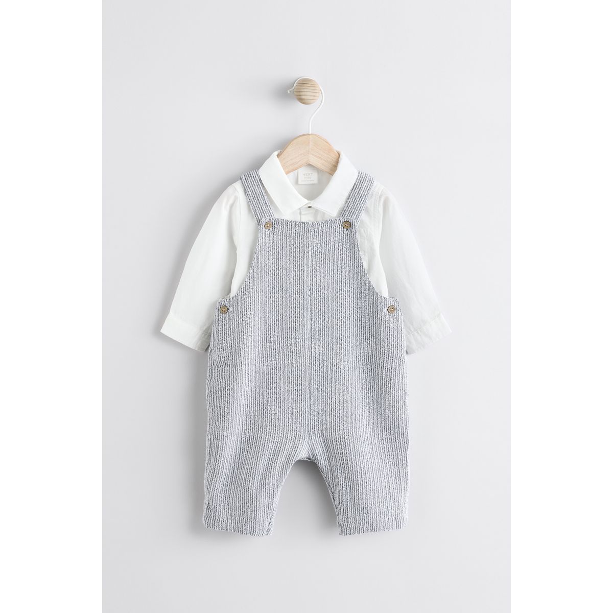 Salopette bébé en coton tissé et body, NEXT