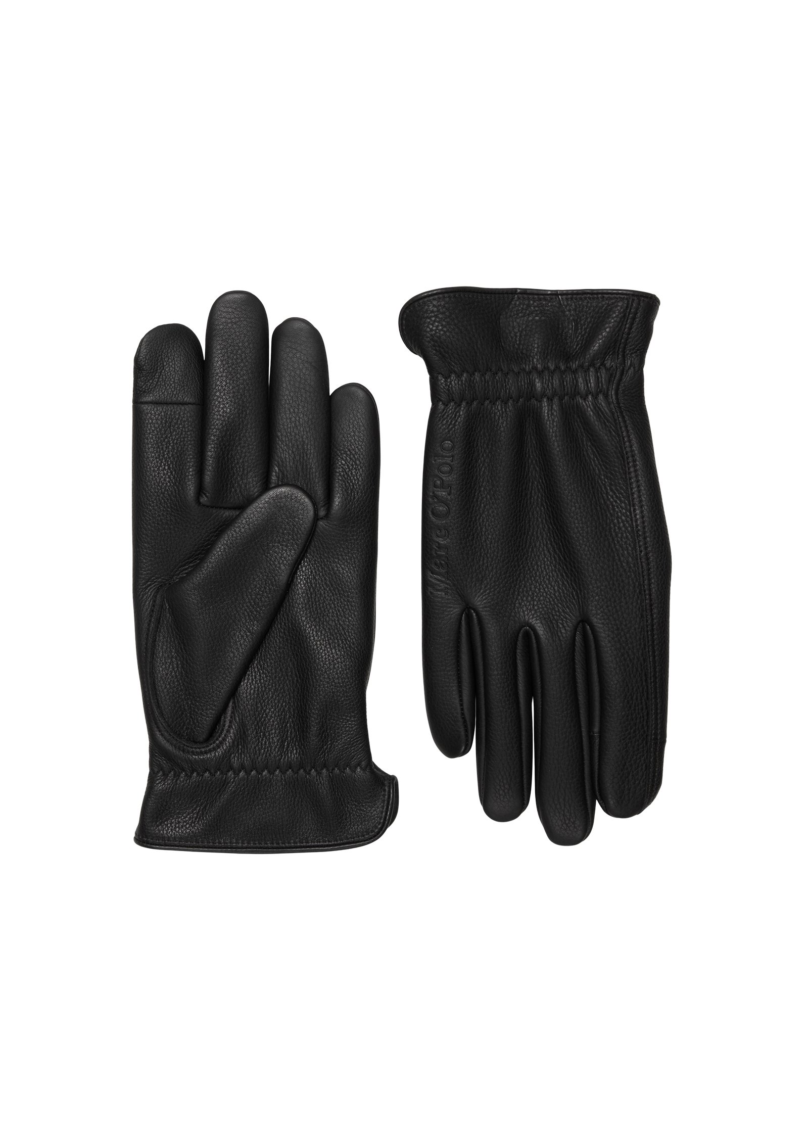 gants en cuir avec logo en relief, MARC O'POLO