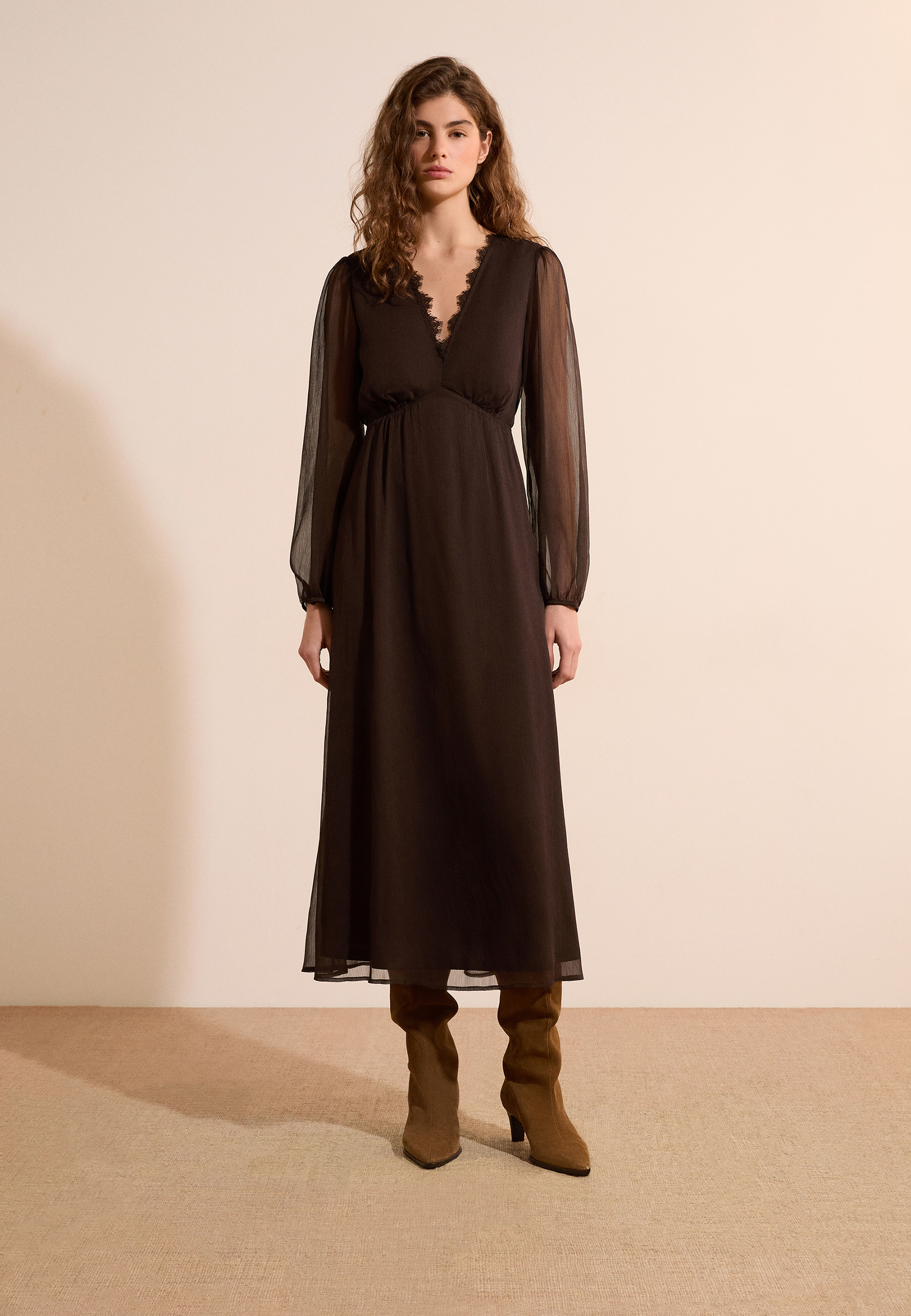 Robe midi col V BABELLE, ETAM
