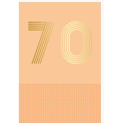 Carte d'anniversaire 70 ans en Or - Orange - A message - Pour Homme et Femme - 11,5 x 17  cm - DRAEGER PARIS