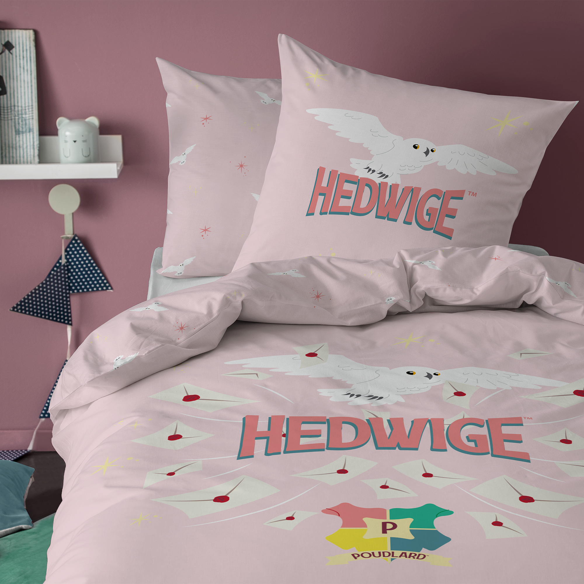 Parure de lit imprimée 100% coton, LETTERS, HARRY POTTER