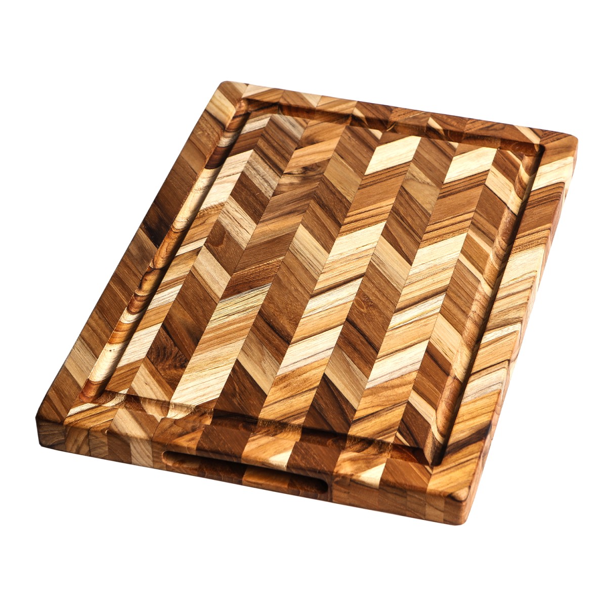 Planche à découper en teck motif chevron - Herring 46cm TEAKHAUS, CRISTEL