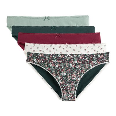 Pack of 5 Knickers in Cotton LA REDOUTE COLLECTIONS PLUS