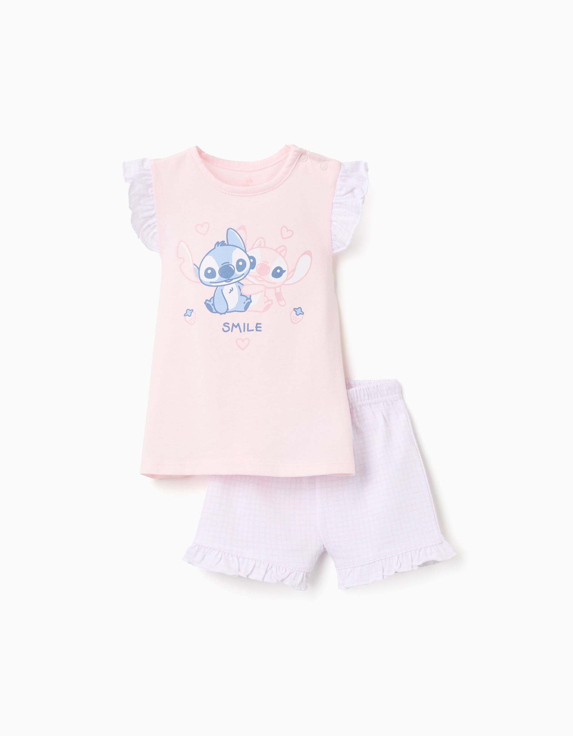 Pyjama en coton à manches courtes et imprimé Stitch, ZIPPY