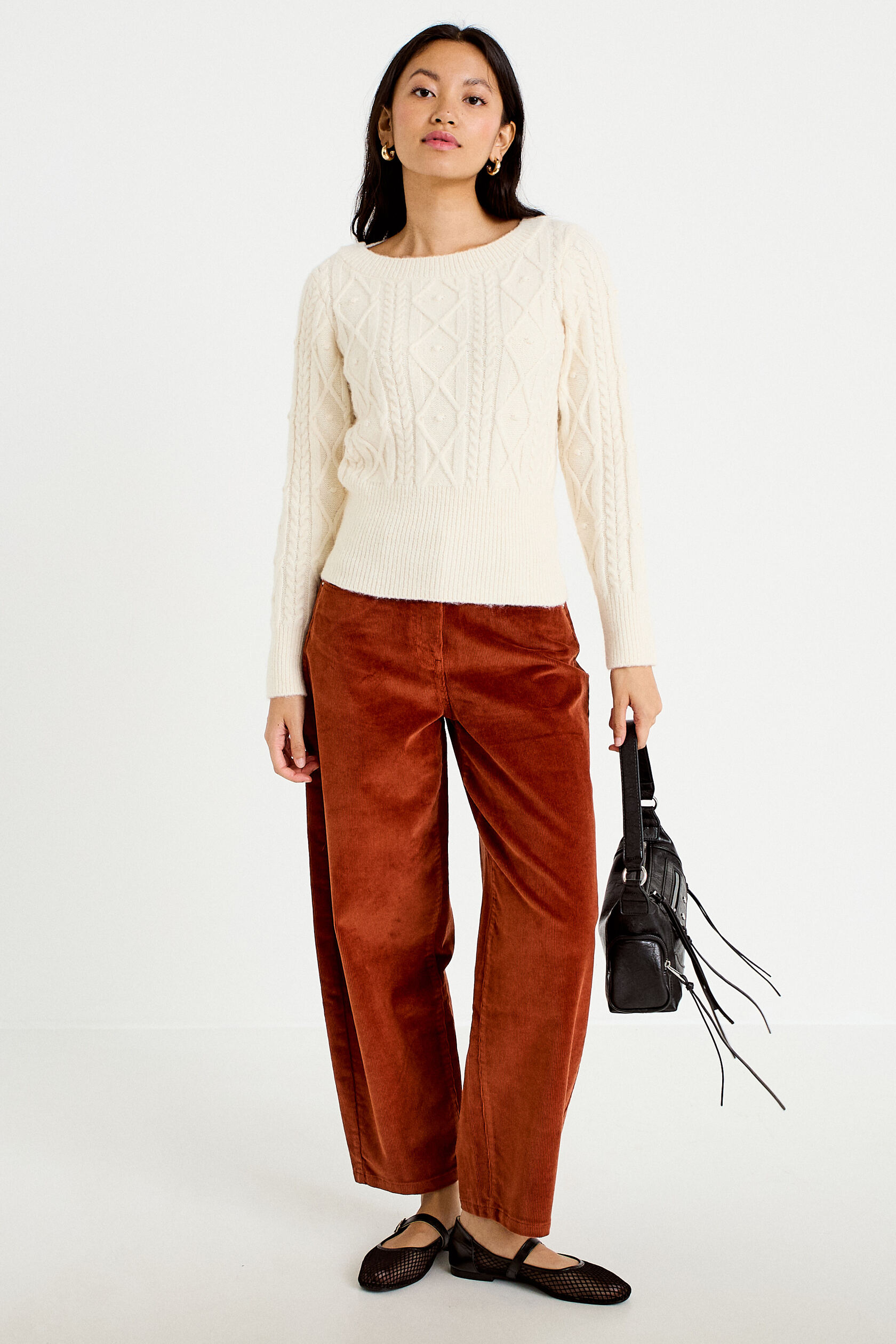 Pantalon barrel en velours, CACHE CACHE