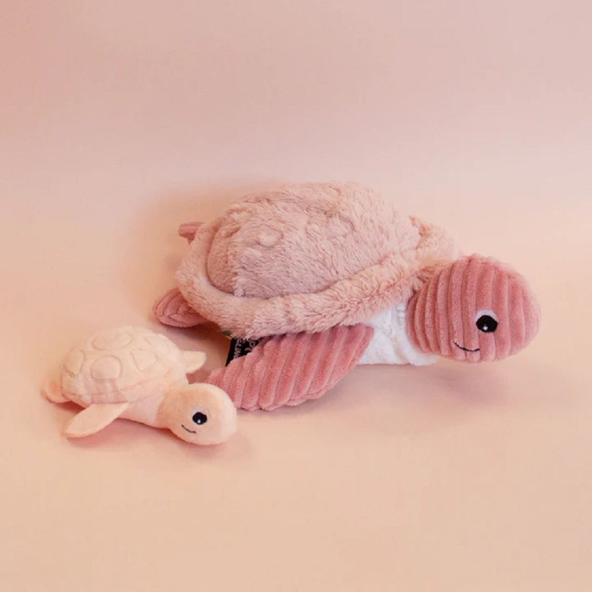 Peluche tortue et son bébé terracotta Sauvenou Les Ptipotos - Made in Bébé