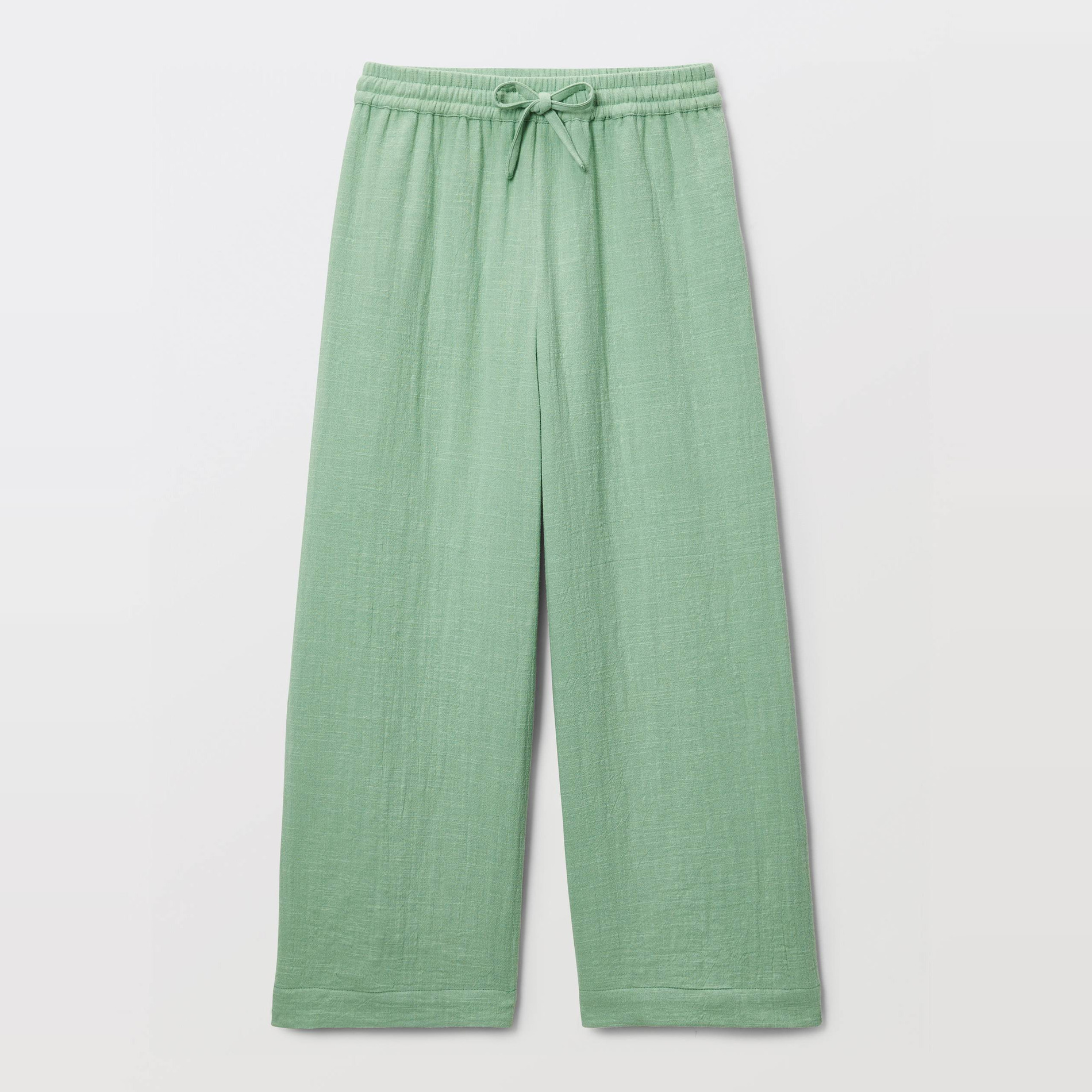 Pantalon taille élastiqué fluide large uni, MONOPRIX