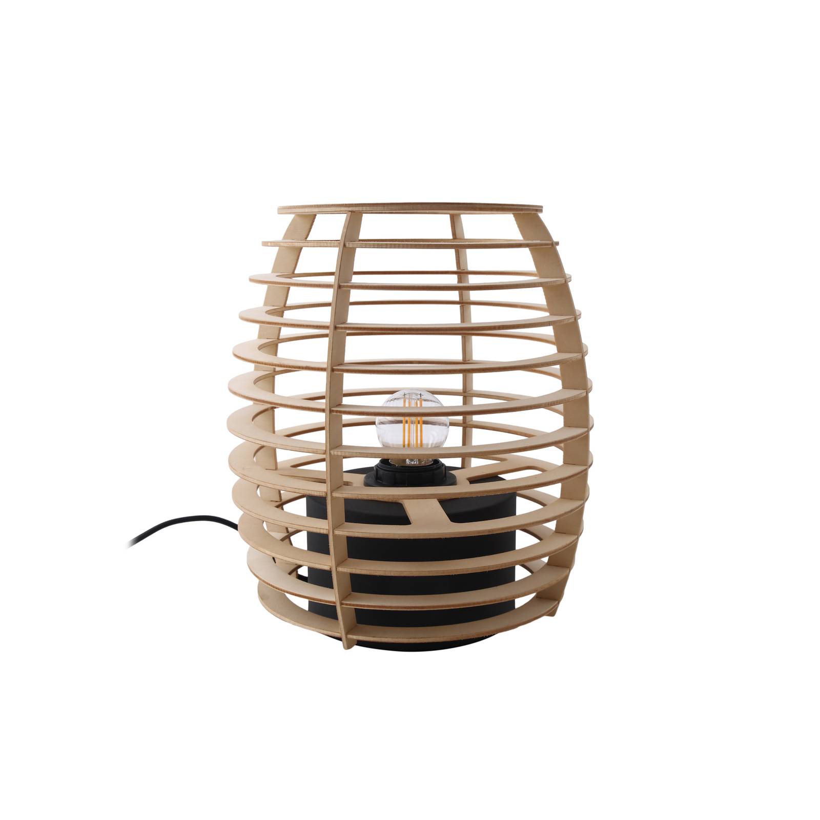 Lampe à poser en bois moderne, Ediz, LINDBY