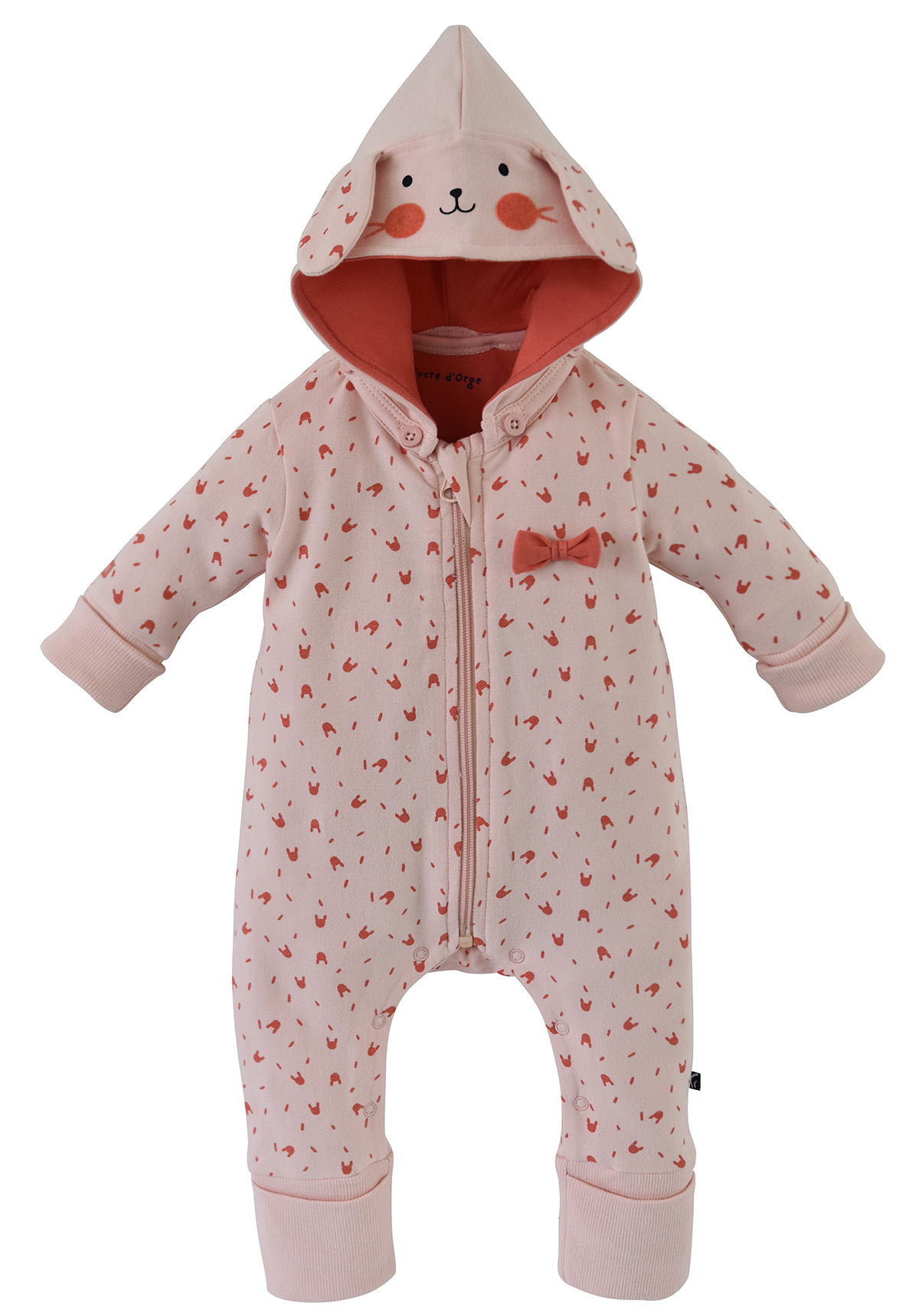 Combinaison a capuche bebe fille, SUCRE D'ORGE