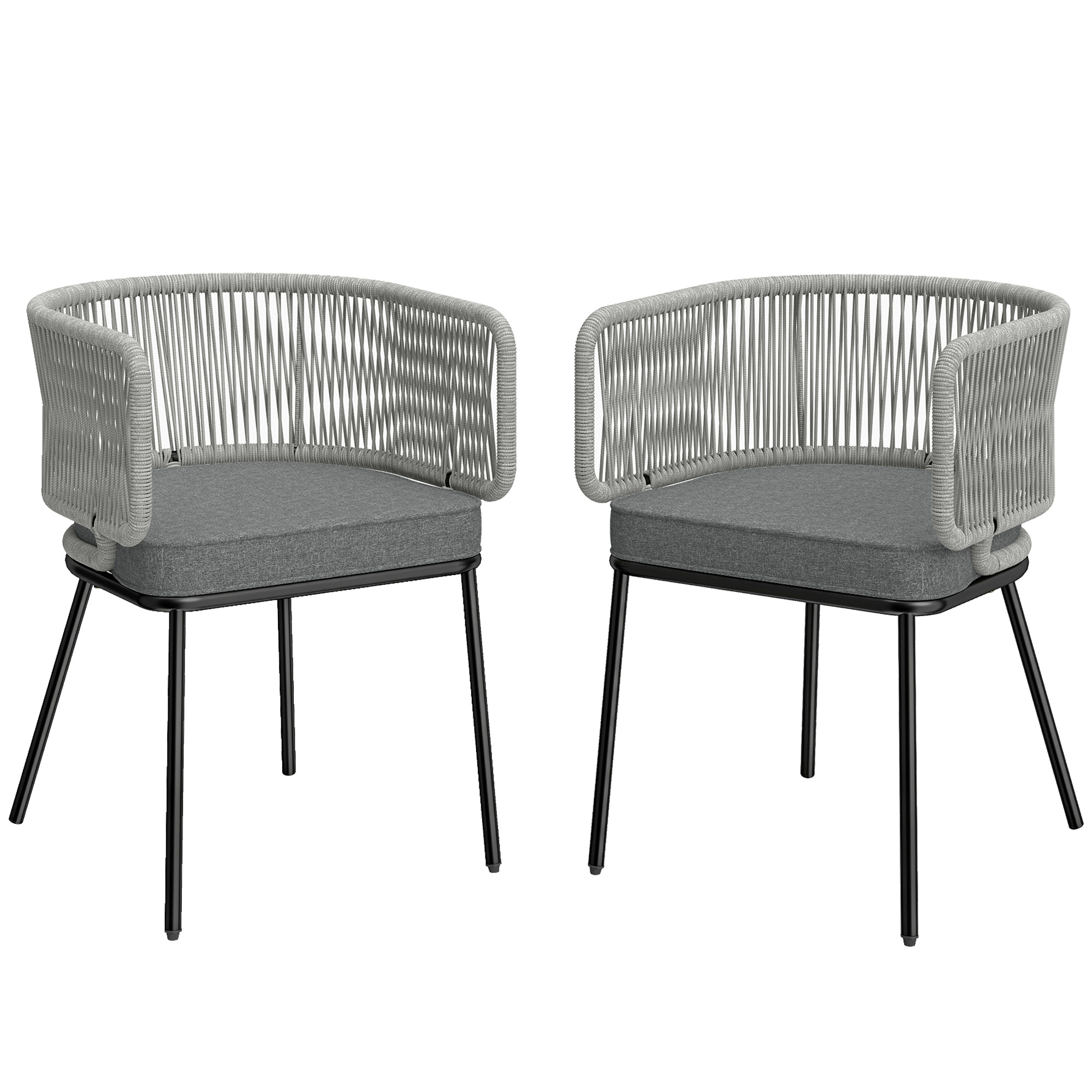 Ensemble de chaises de détente en rotin Acier, OUTSUNNY