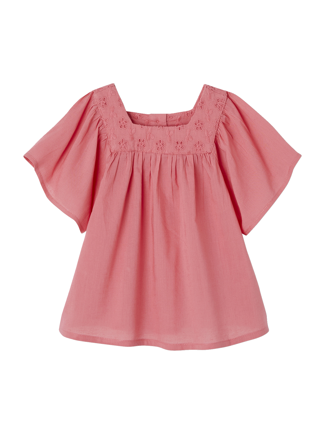 Blouse encolure carrée en broderie anglaise bébé, VERTBAUDET