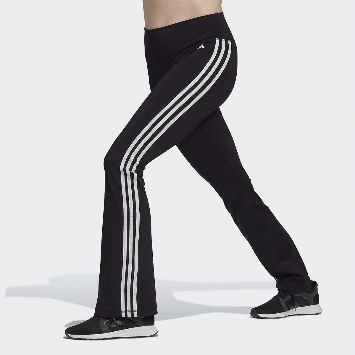 Essentials flared gym leggings with 3 stripes black Adidas Performance La Redoute