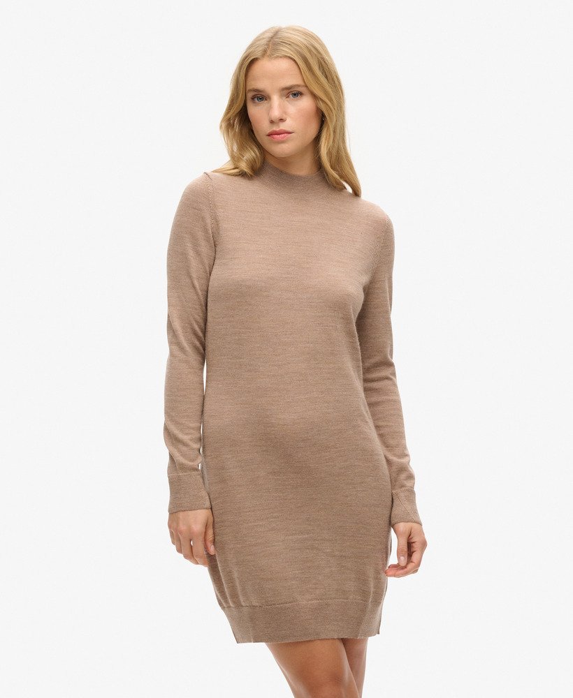 Robe en maille mérinos à manches longues, SUPERDRY