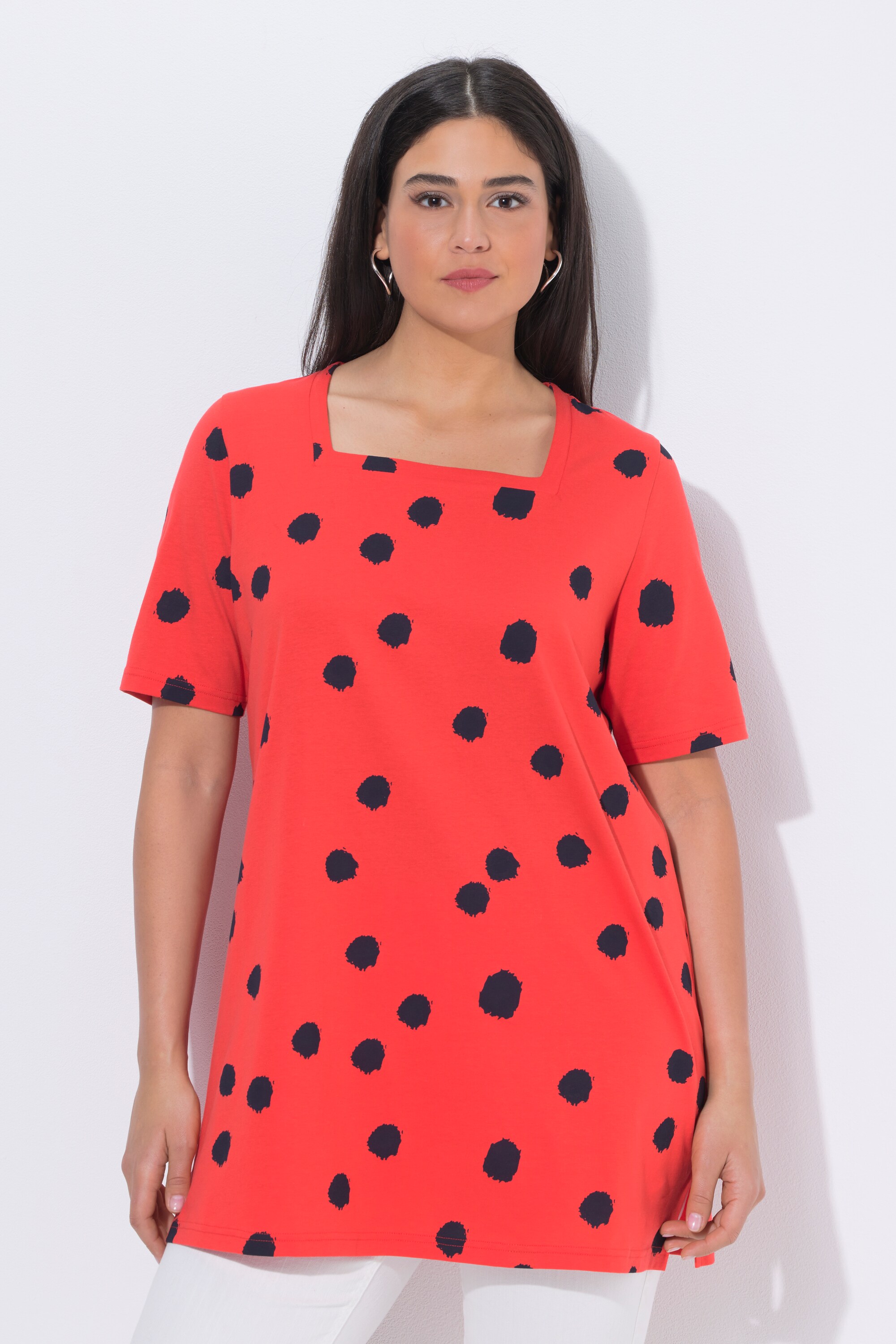 T-shirt long motif à pois, ULLA POPKEN