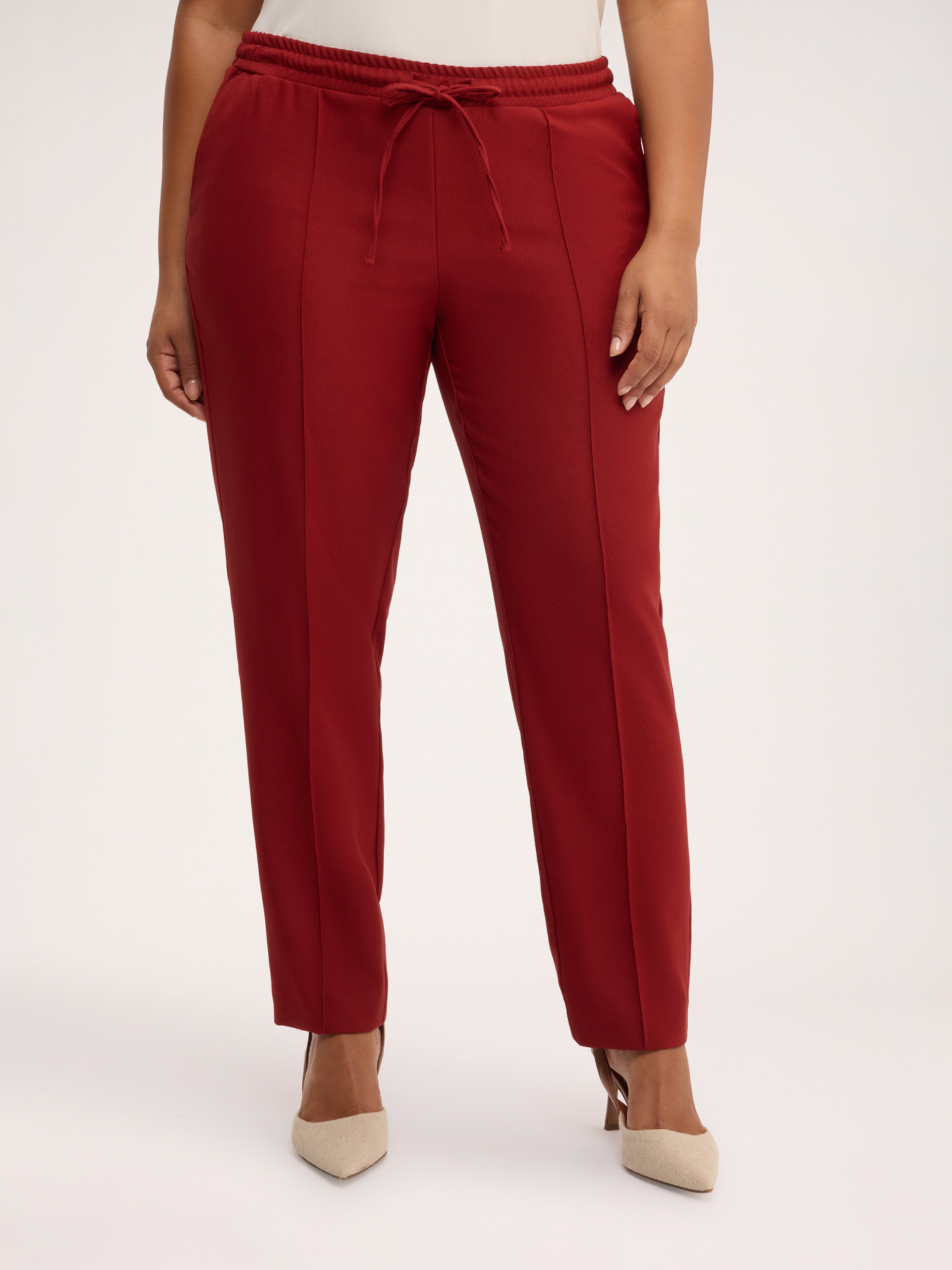 Pantalon droit à cordon de serrage, FIORELLA RUBINO