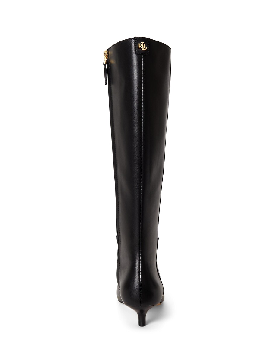 Lauren Ralph Lauren Botas de piel con tacón kitten FRANCESCA — foto 3