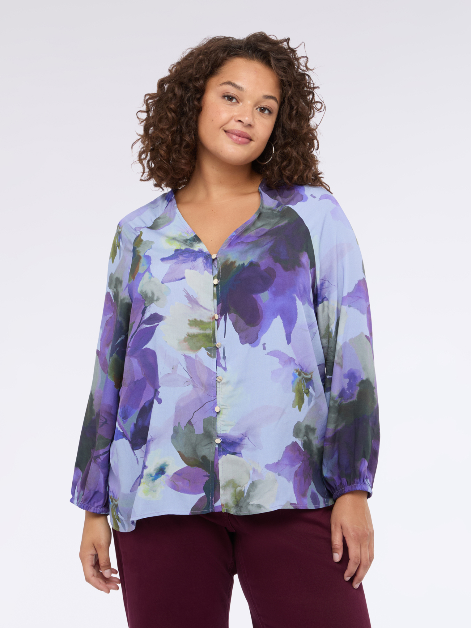Chemisier à imprimé floral en viscose, FIORELLA RUBINO