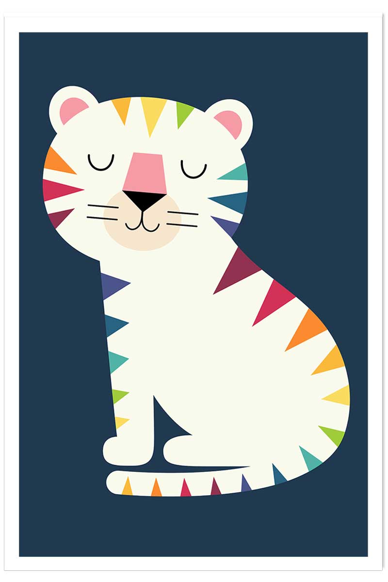 Affiche tigre en arc en ciel, HEXOA
