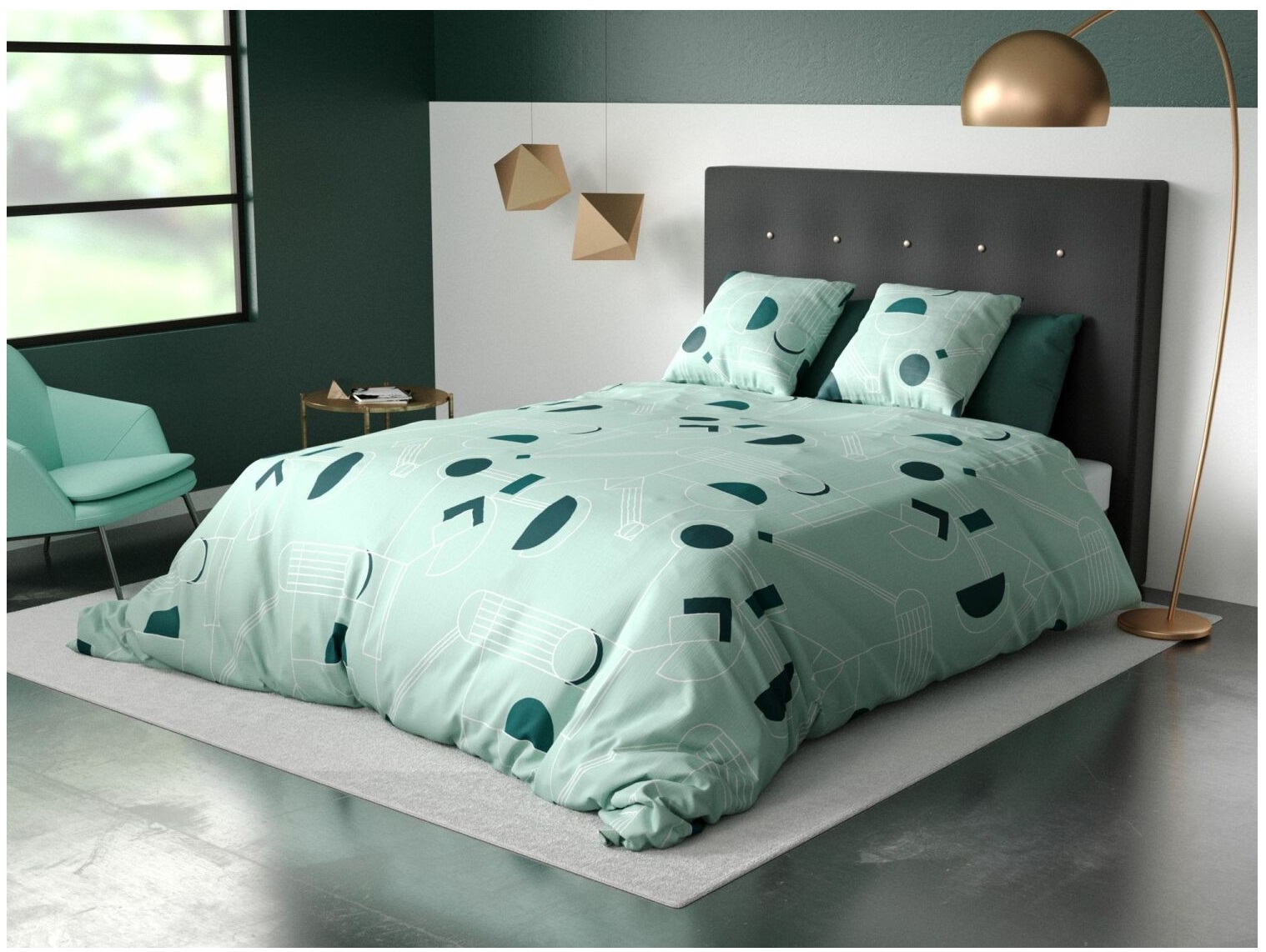 Housse de couette + taie microfibre Geo hawak, EDEN