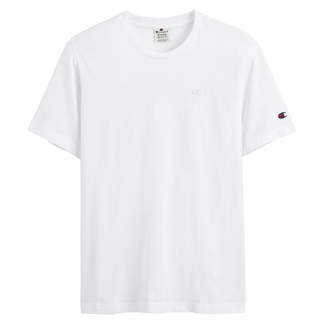 T-shirt manches courtes petit logo brodé blanc <span itemprop=