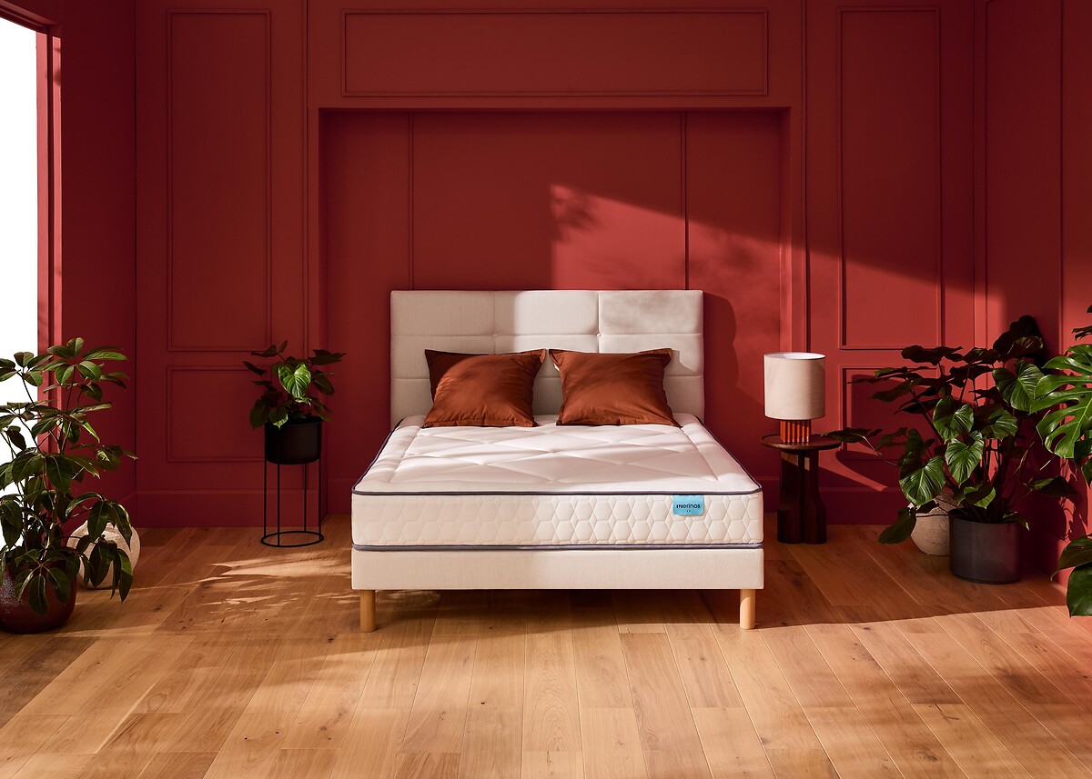 Ensemble matelas 651 ressorts ensachés, 3 zones, et sommier Full Bed 2, MERINOS