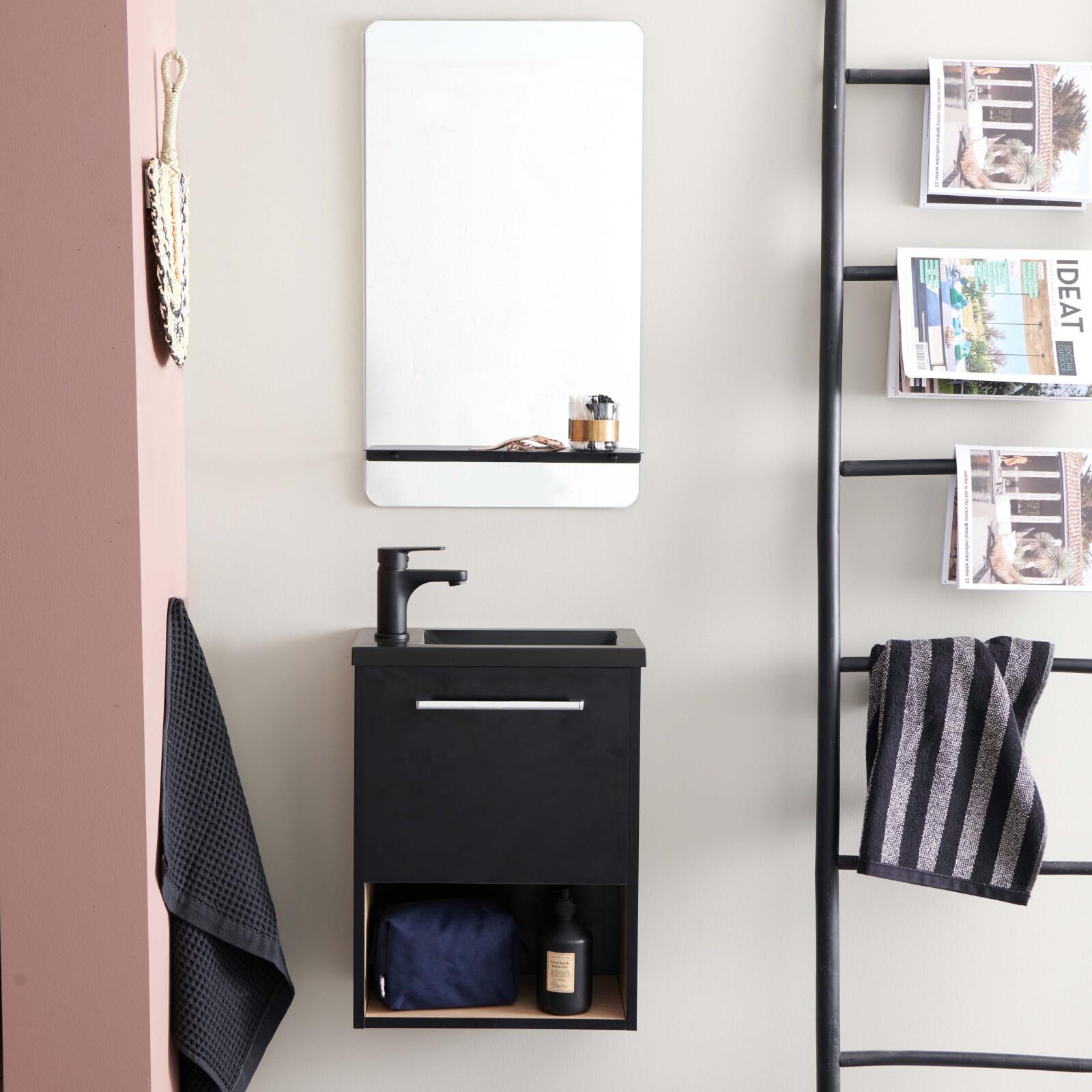 Ensemble lave-mains avec niche et miroir tablette NIKA, MOB IN