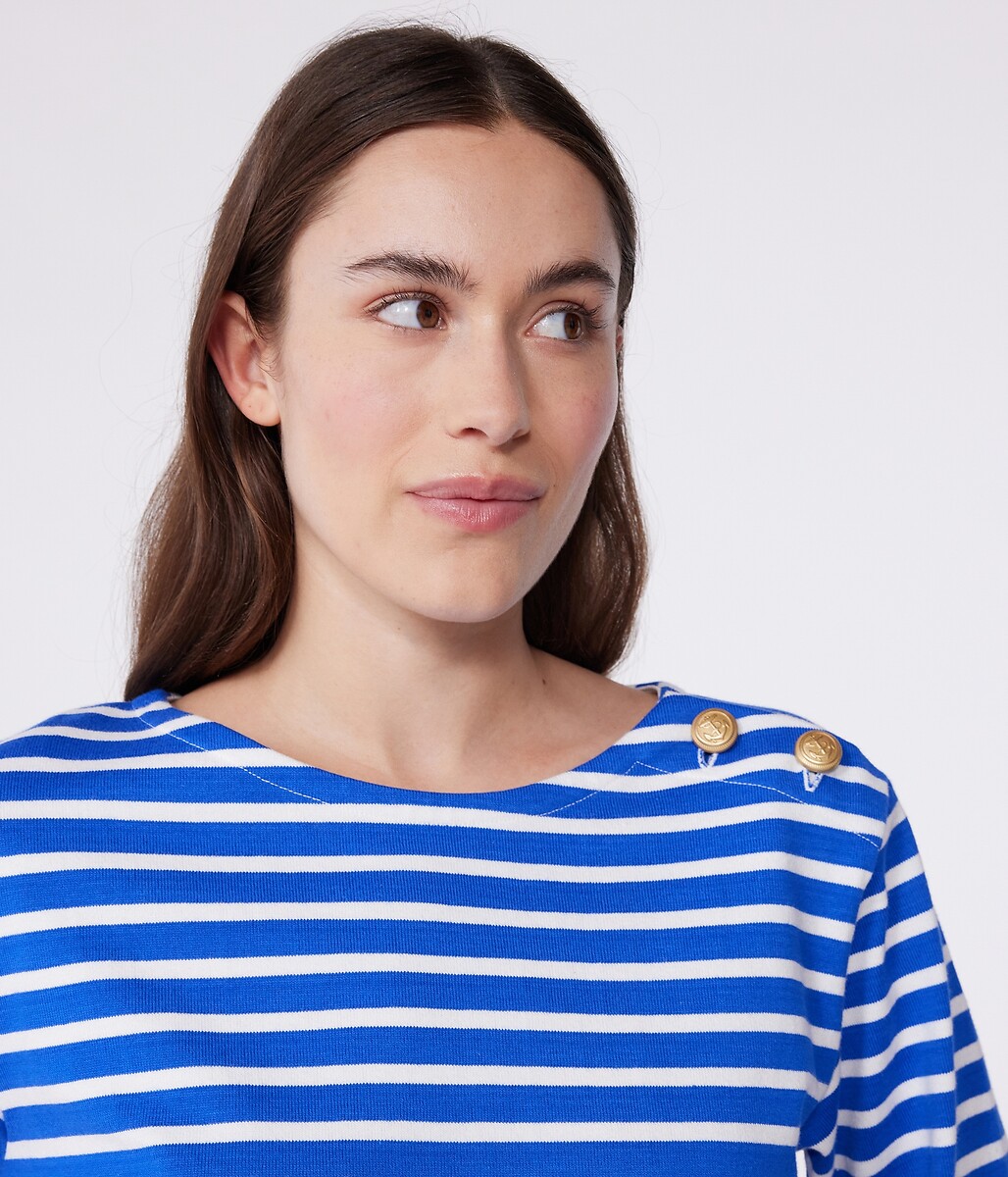Striped Long Sleeve Sweater in Cotton, PETIT BATEAU