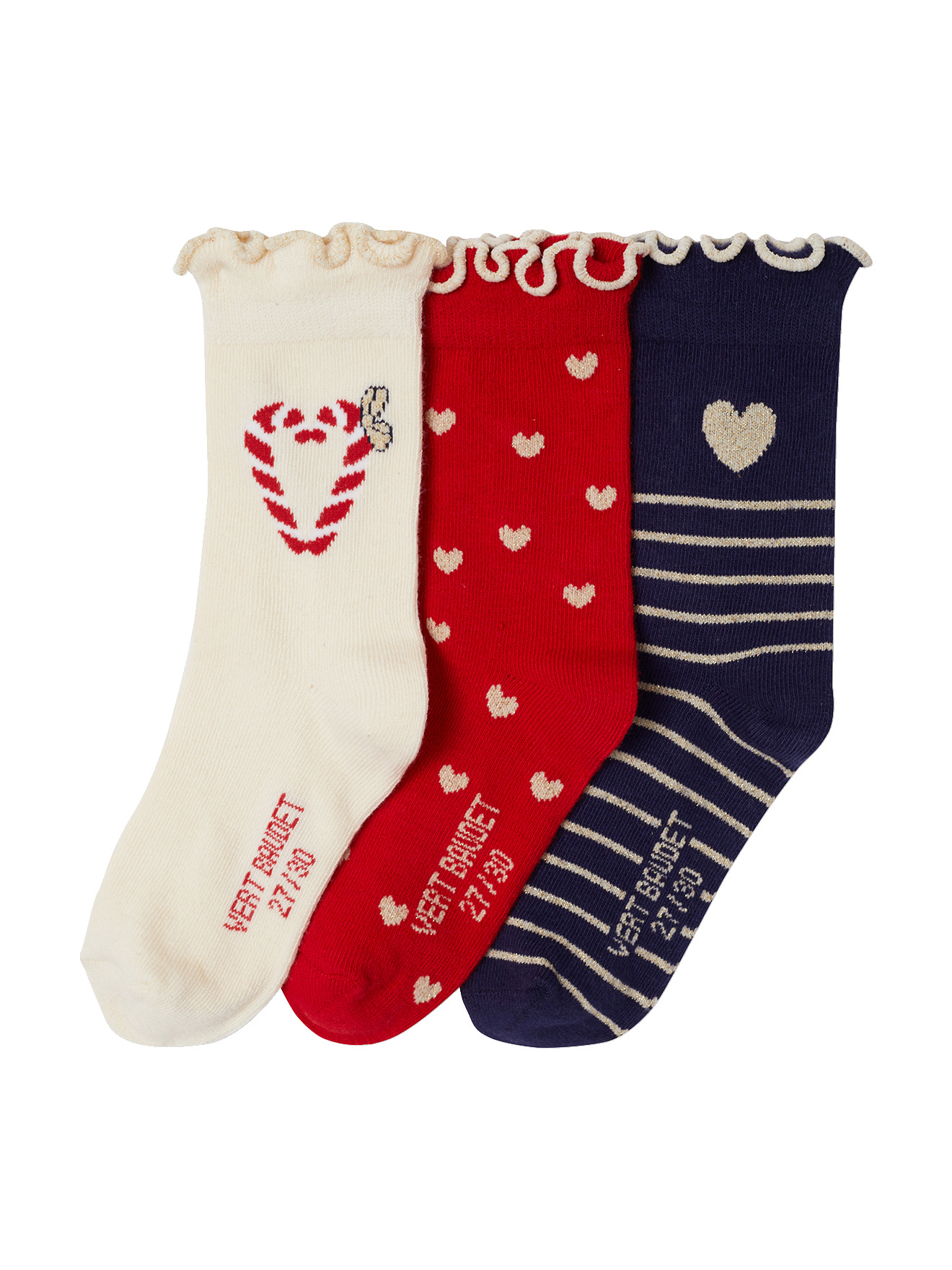 Lot de 3 chaussettes noël, VERTBAUDET