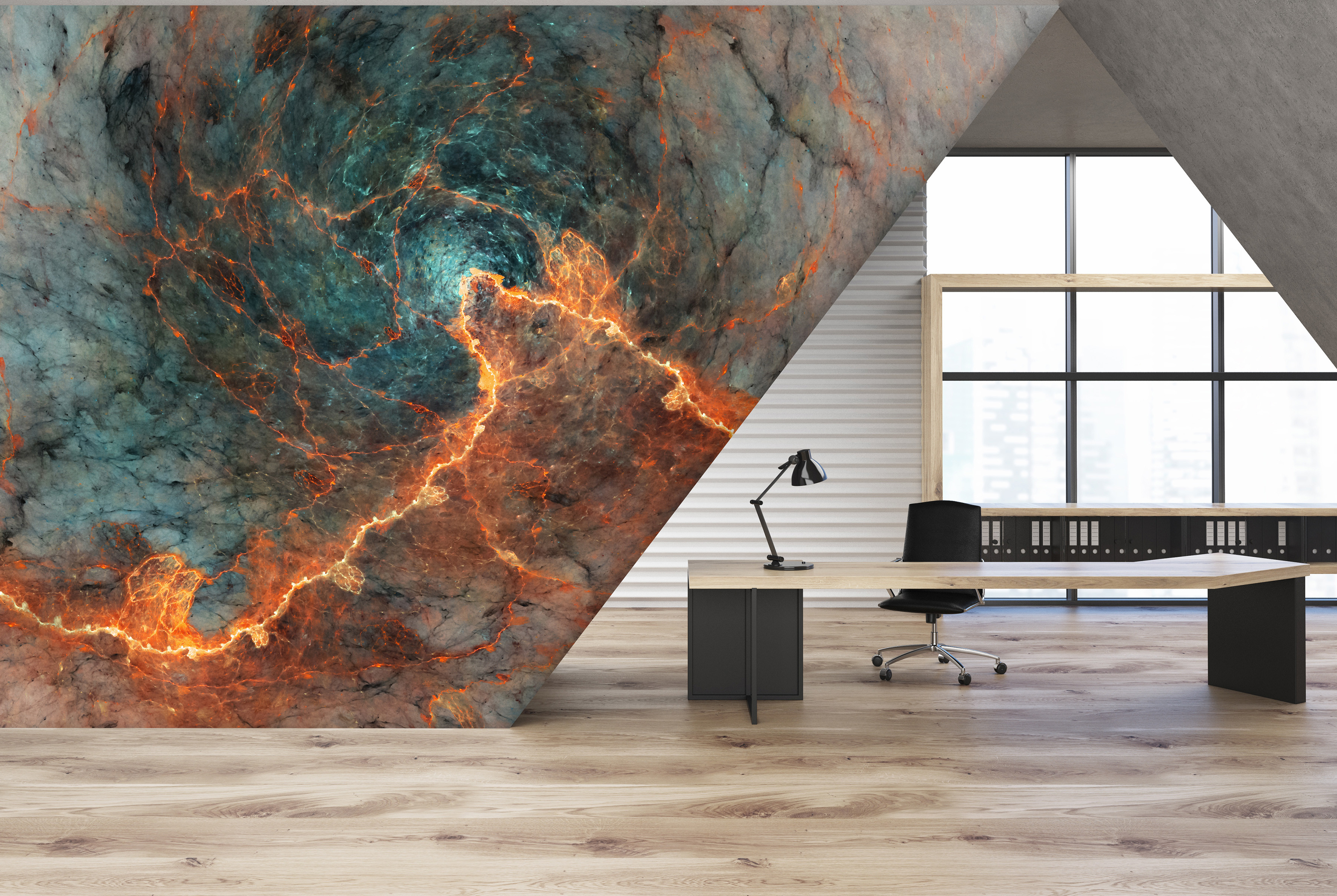 Papier peint panoramique MARBLE ON FIRE, LE PAPIERS DE NINON