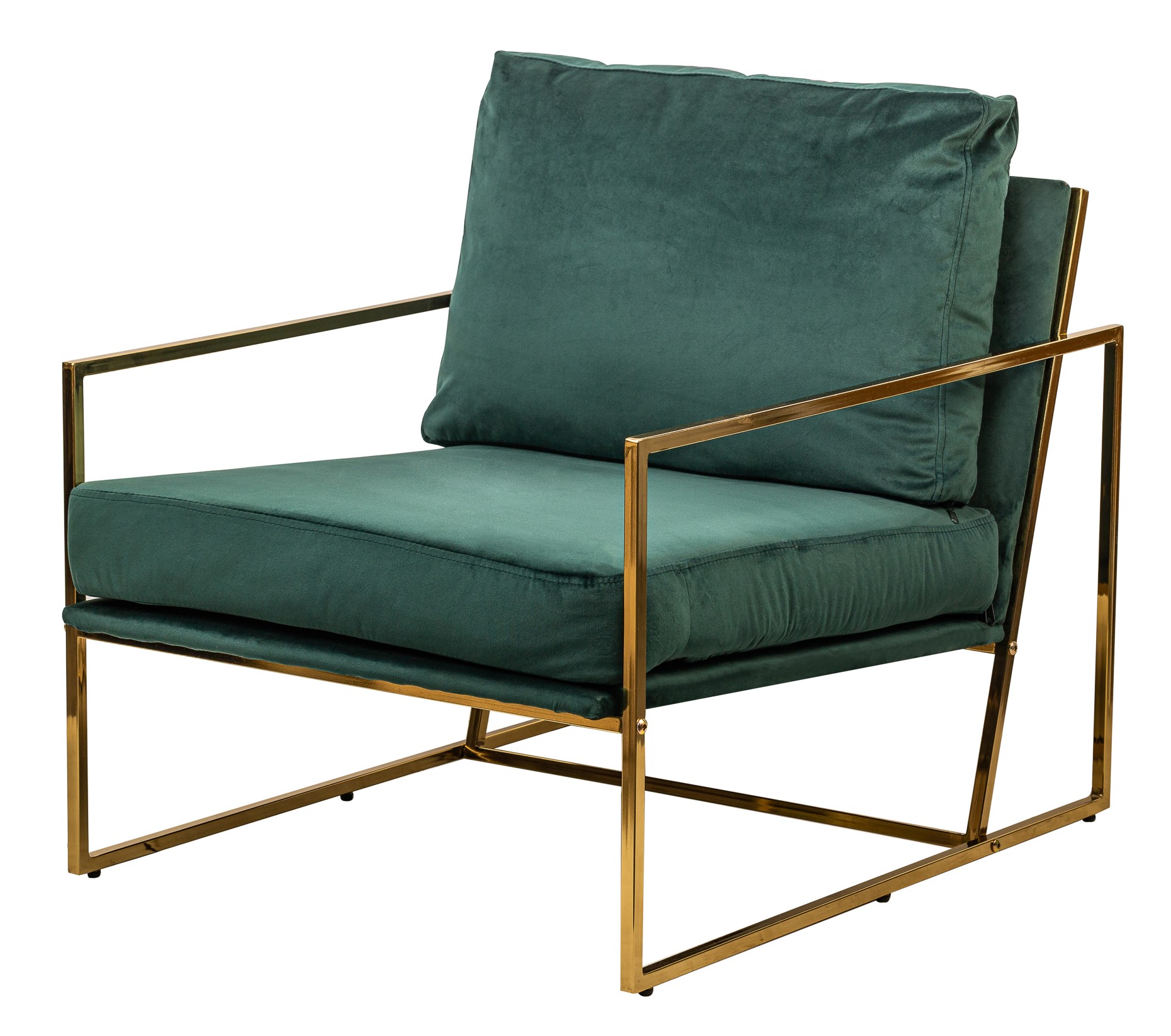 Fauteuil retro, métal et velours, VIBORG, NORDLYS