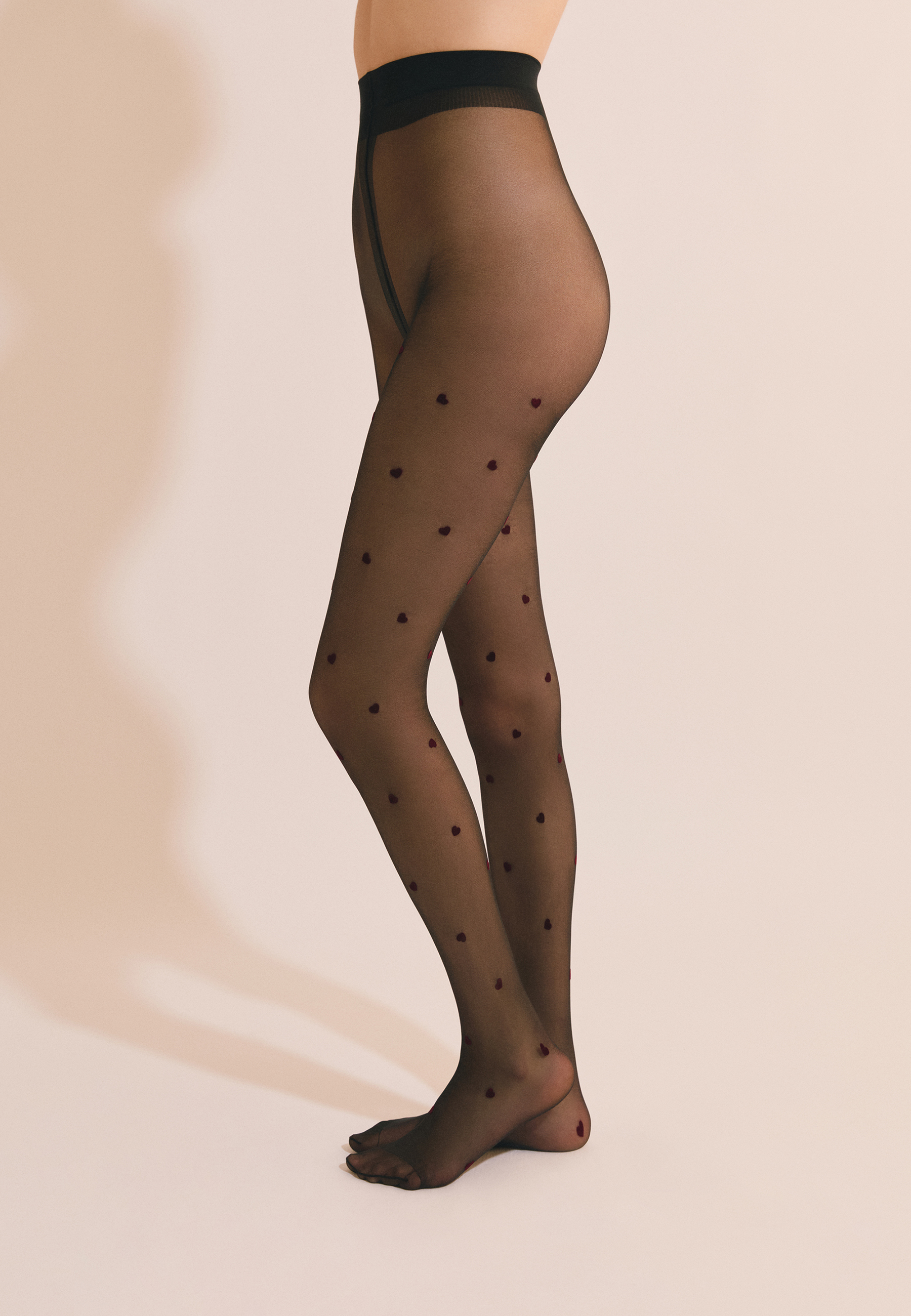 Collant transparent à motifs cœurs - 15 Deniers ODYSSEE, ETAM