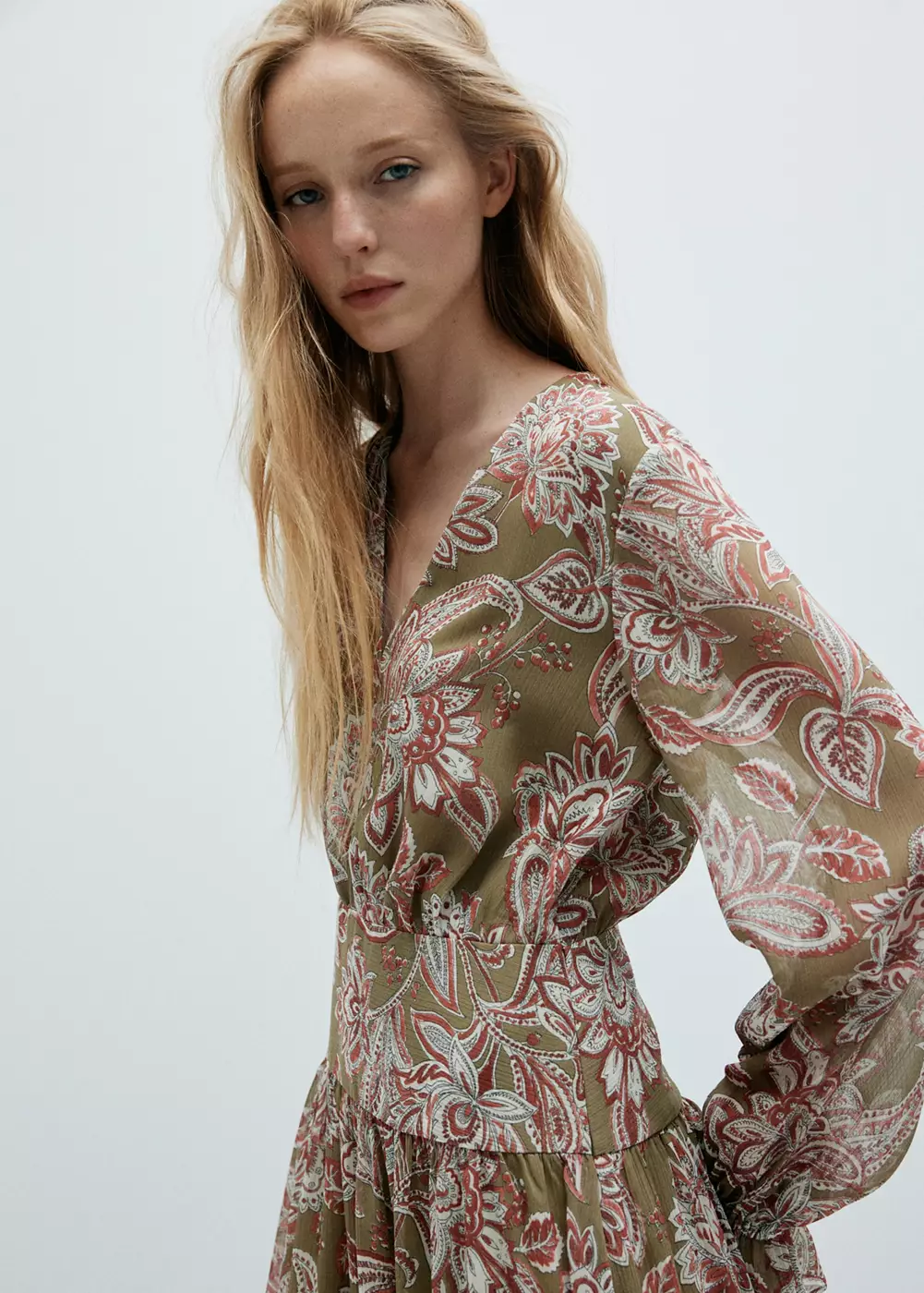 Robe à imprimé fleurs, MANGO