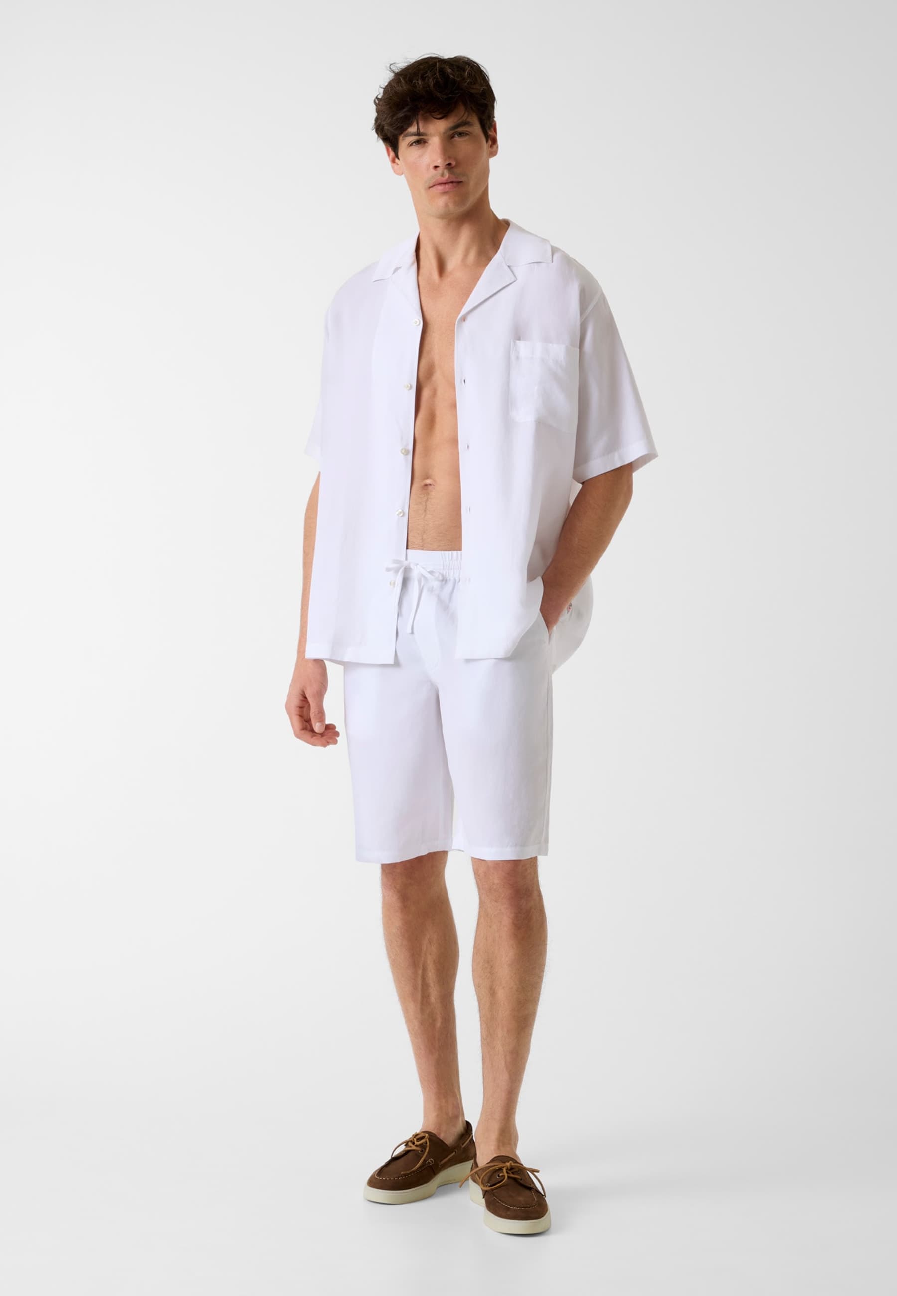 Shorts En Mélange De Lin, GUESS