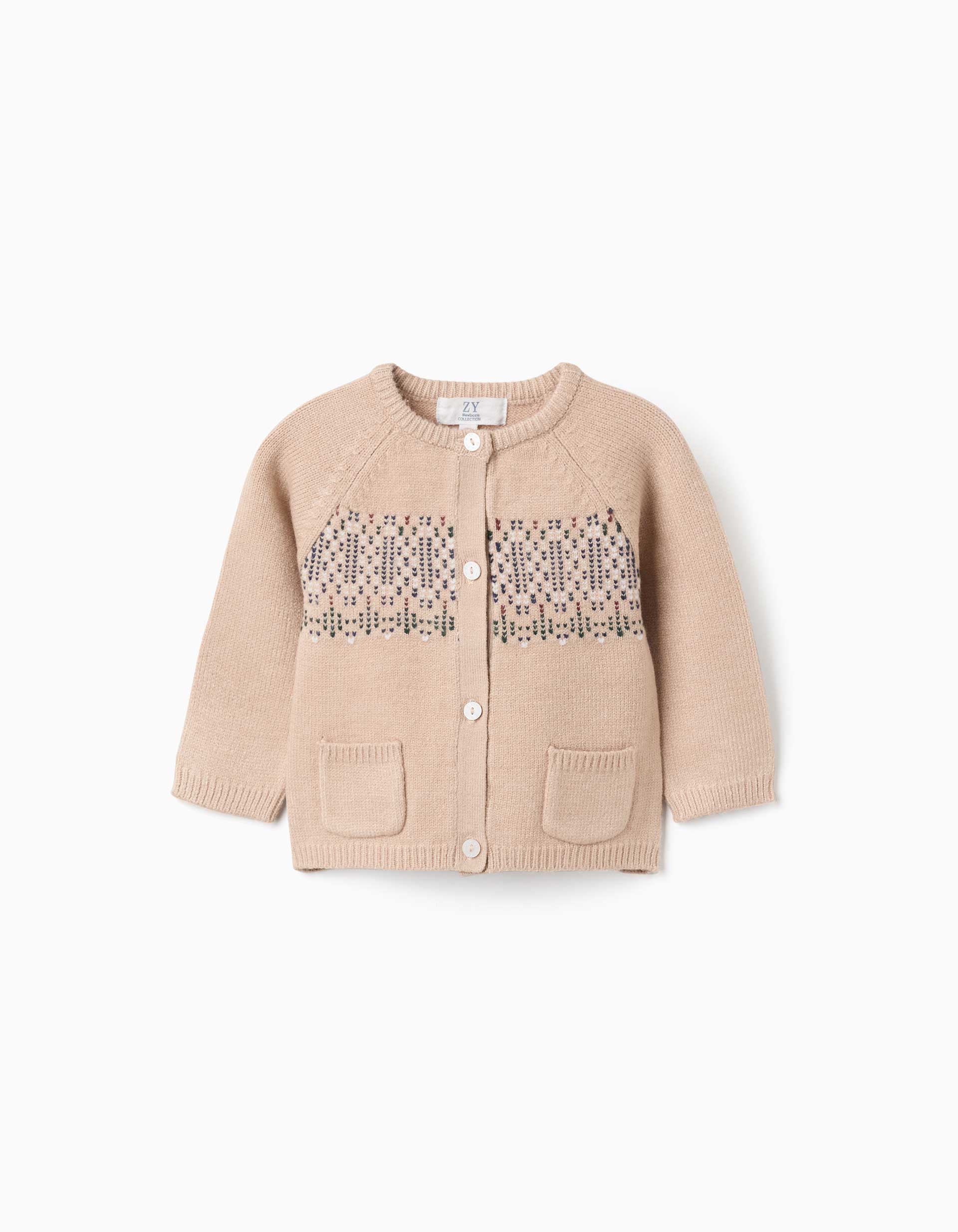 Cardigan en maille avec motif jacquard, ZIPPY