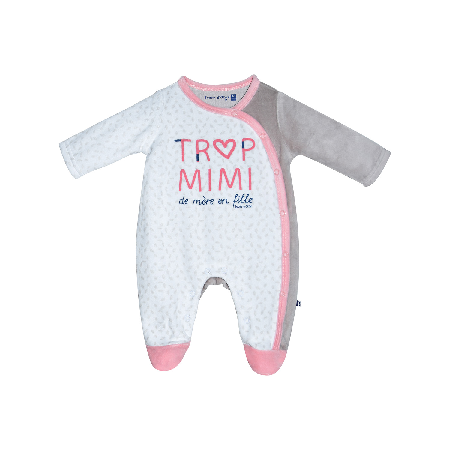 Dors bien inola velours rase ouverture devant naissance, SUCRE D'ORGE