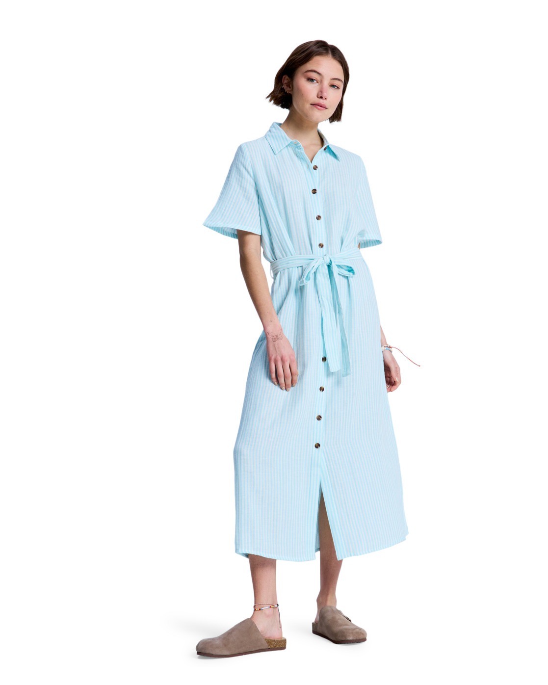 Robe chemise midi ISLAND ESCAPE STRIPE., ROXY